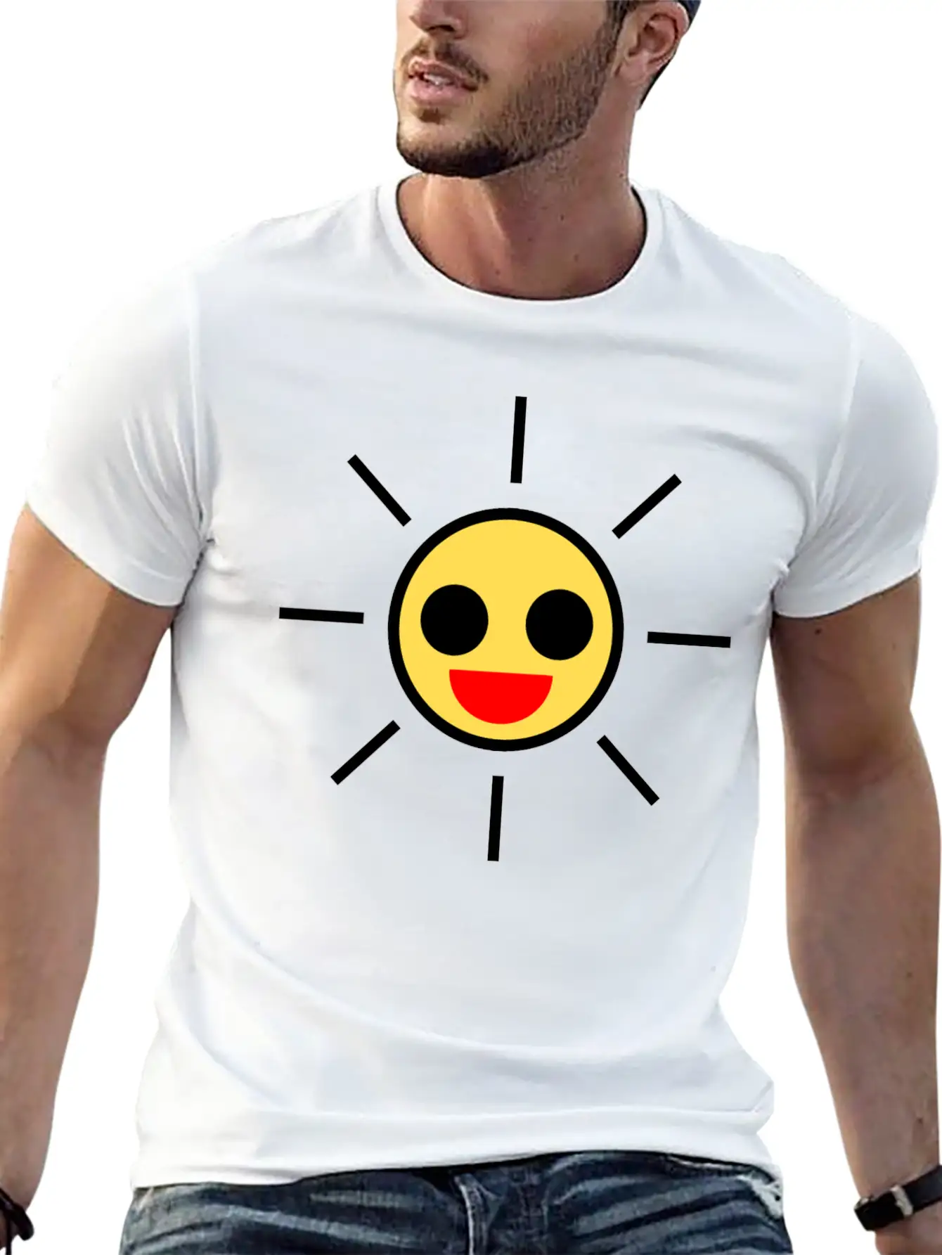 SUN Yellow Basic Graphic T-Shirt ¨C Daily Comfort In Soft Cotton