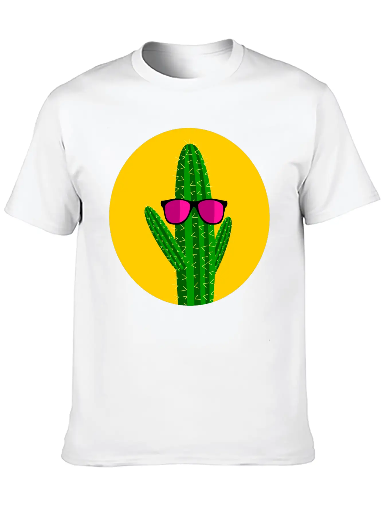 Sunbathing Cactus Essential Cotton Tee For Daily Outfits ¨C Unisex Style
