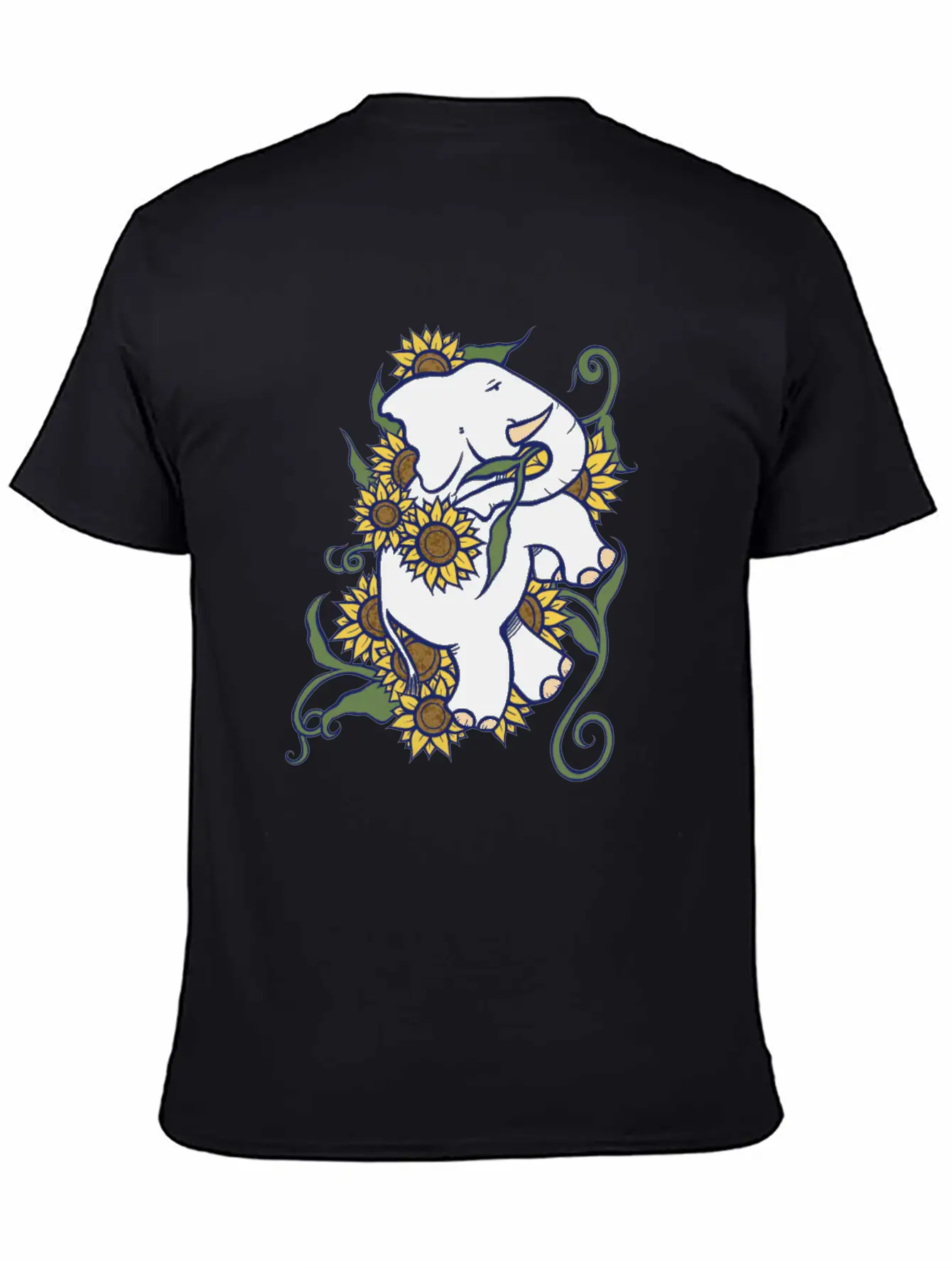 Sunflower Elephant Essential Cotton Tee For Daily Outfits ¨C Unisex Style