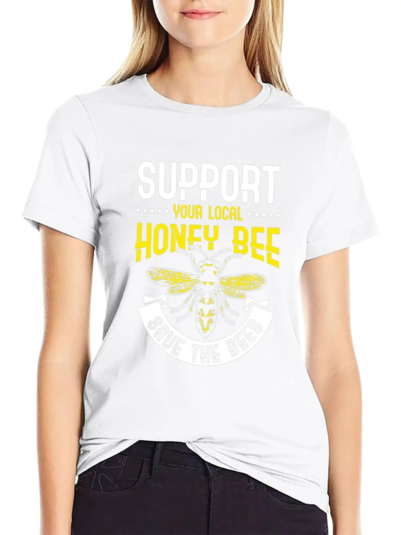 Support Your Local Honey Bee Save The Bees Unisex Casual T-Shirt ¨C Clean Design For Daily Comfort