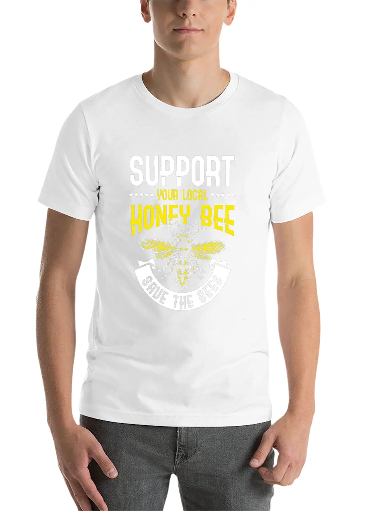 Support Your Local Honey Bee Save The Bees Unisex Casual T-Shirt ¨C Clean Design For Daily Comfort