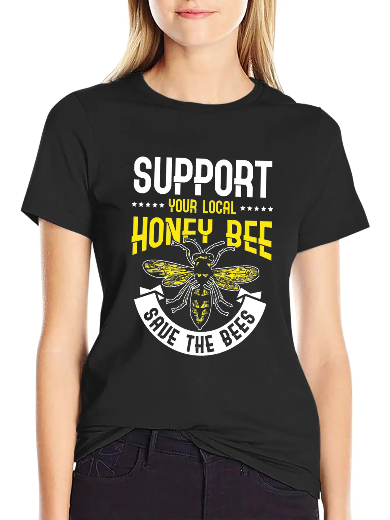 Support Your Local Honey Bee Save The Bees Unisex Casual T-Shirt ¨C Clean Design For Daily Comfort