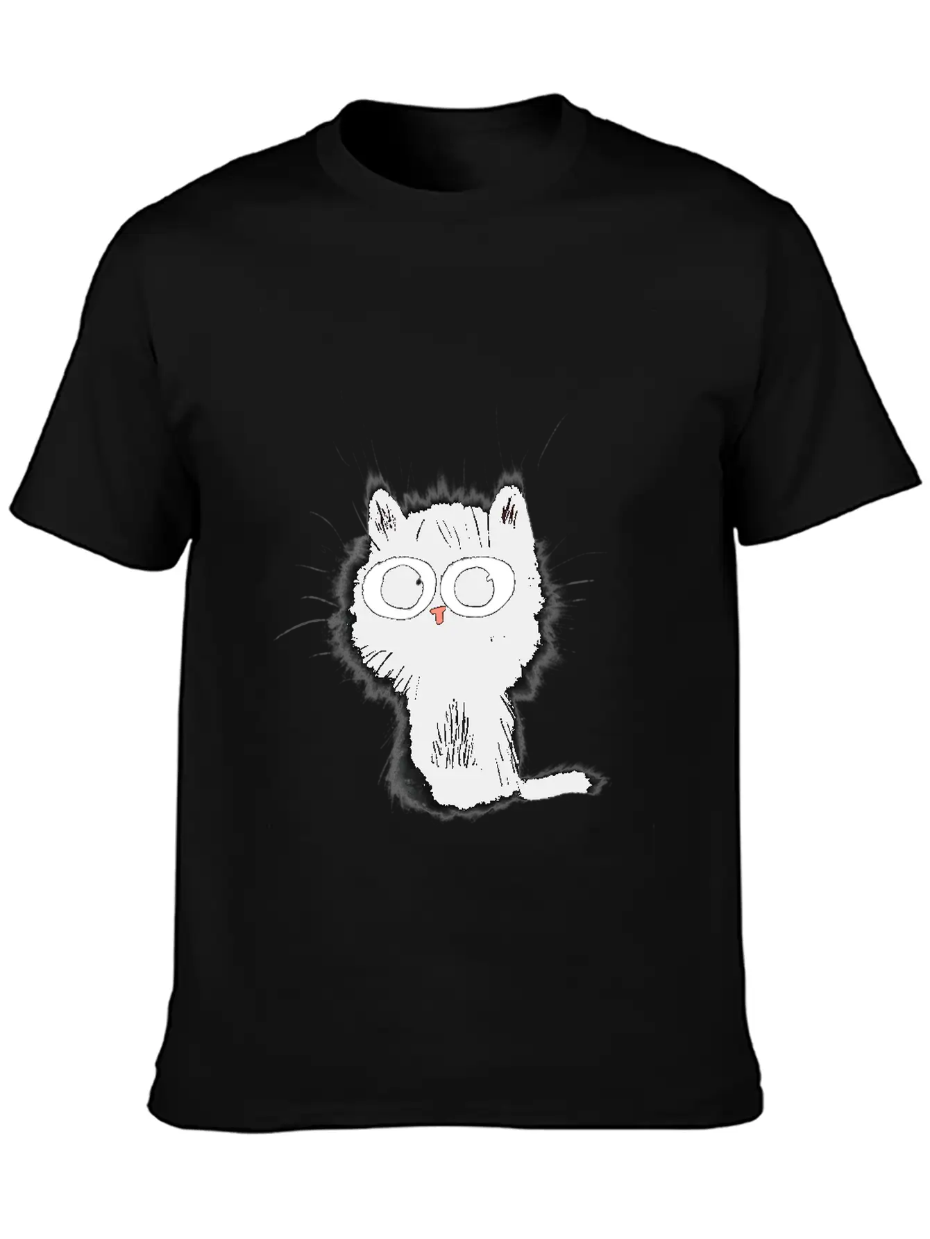Surprised Black Cat Essential Cotton Tee For Daily Outfits ¨C Unisex Style