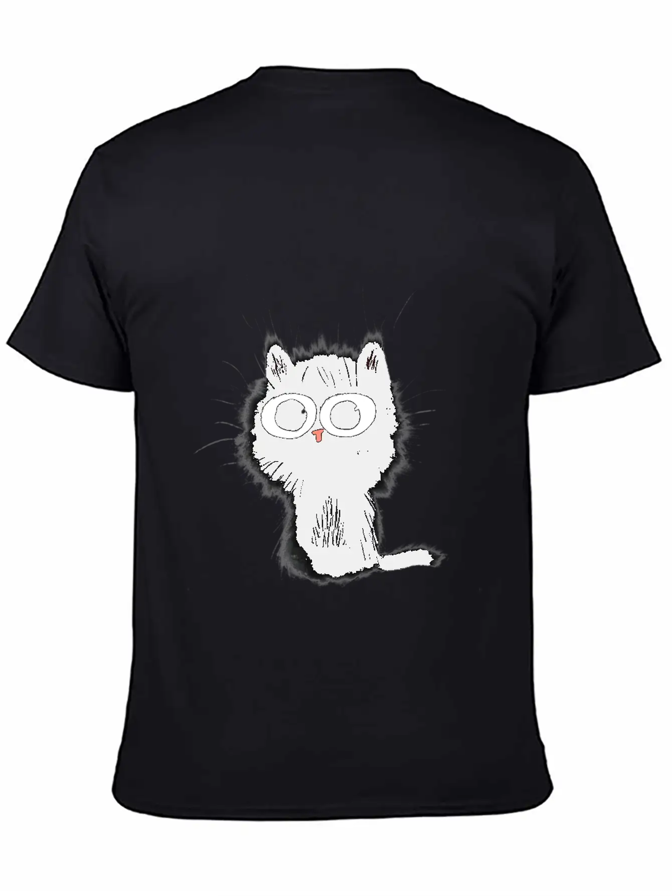 Surprised Black Cat Essential Cotton Tee For Daily Outfits ¨C Unisex Style