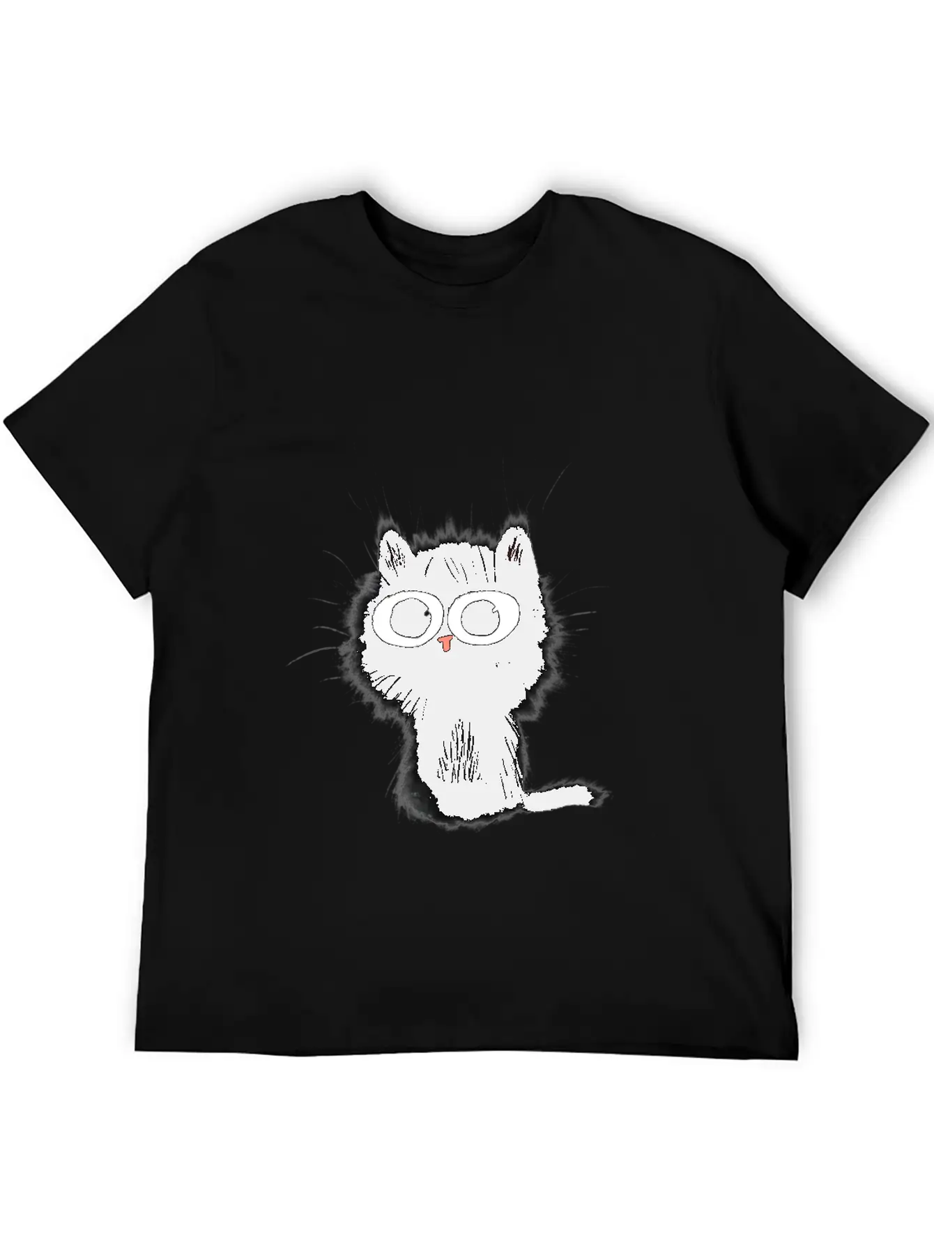 Surprised Black Cat Essential Cotton Tee For Daily Outfits ¨C Unisex Style