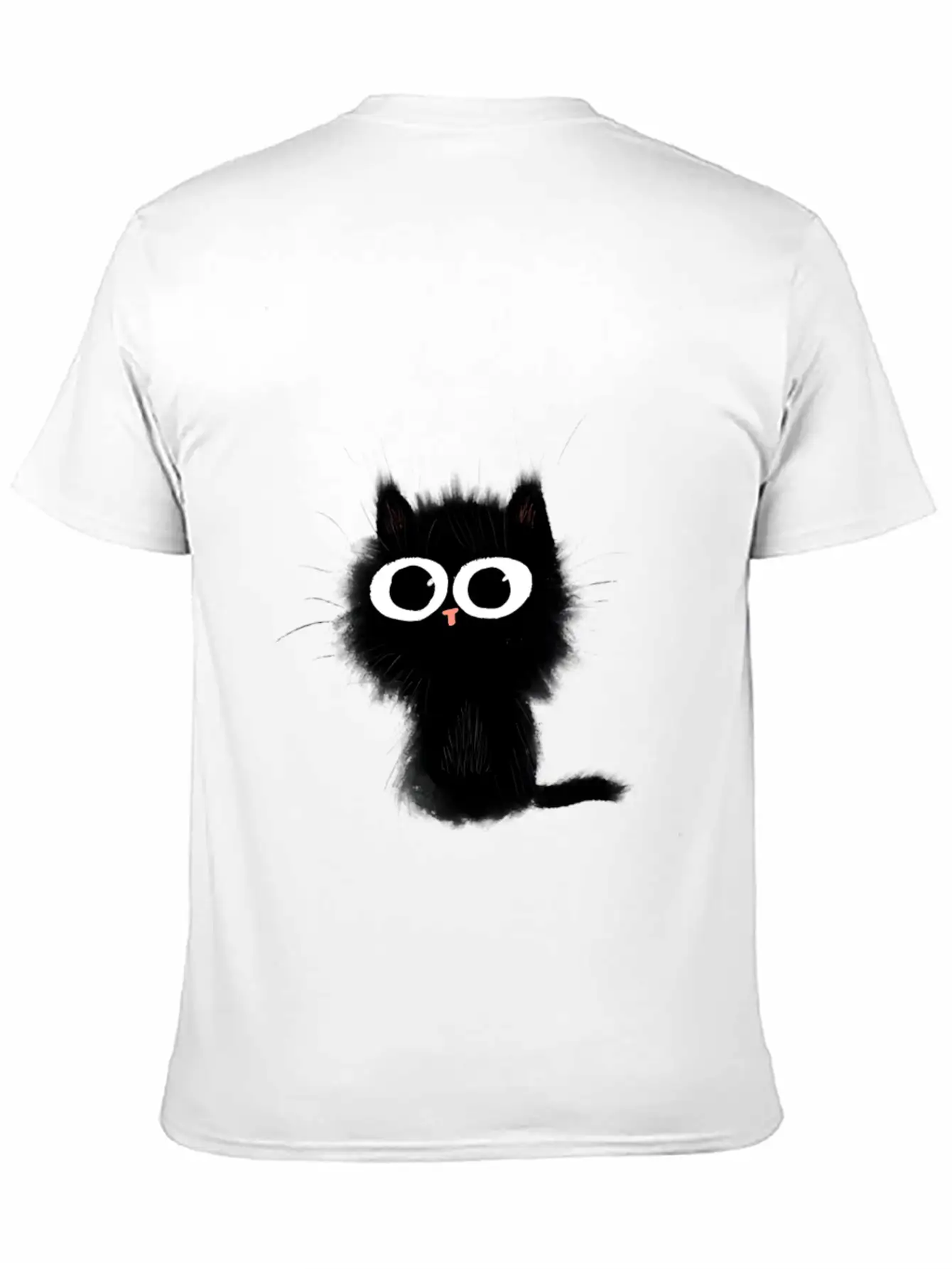 Surprised Black Cat Essential Cotton Tee For Daily Outfits ¨C Unisex Style