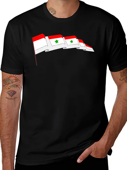 Syrian Flag Essential Cotton Tee For Daily Outfits ¨C Unisex Style