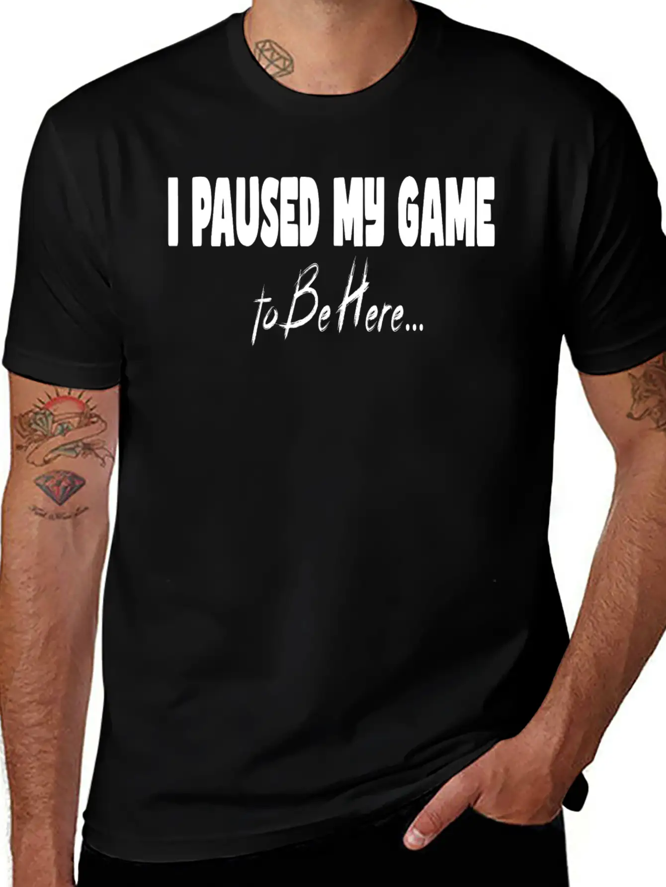 T-shirt De Jeu Avec Inscription ? I Paused My Game Basic Graphic T-Shirt ¨C Daily Comfort In Soft Cotton