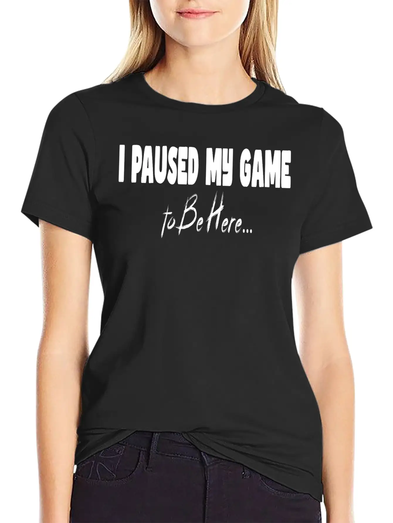 T-shirt De Jeu Avec Inscription ? I Paused My Game Basic Graphic T-Shirt ¨C Daily Comfort In Soft Cotton