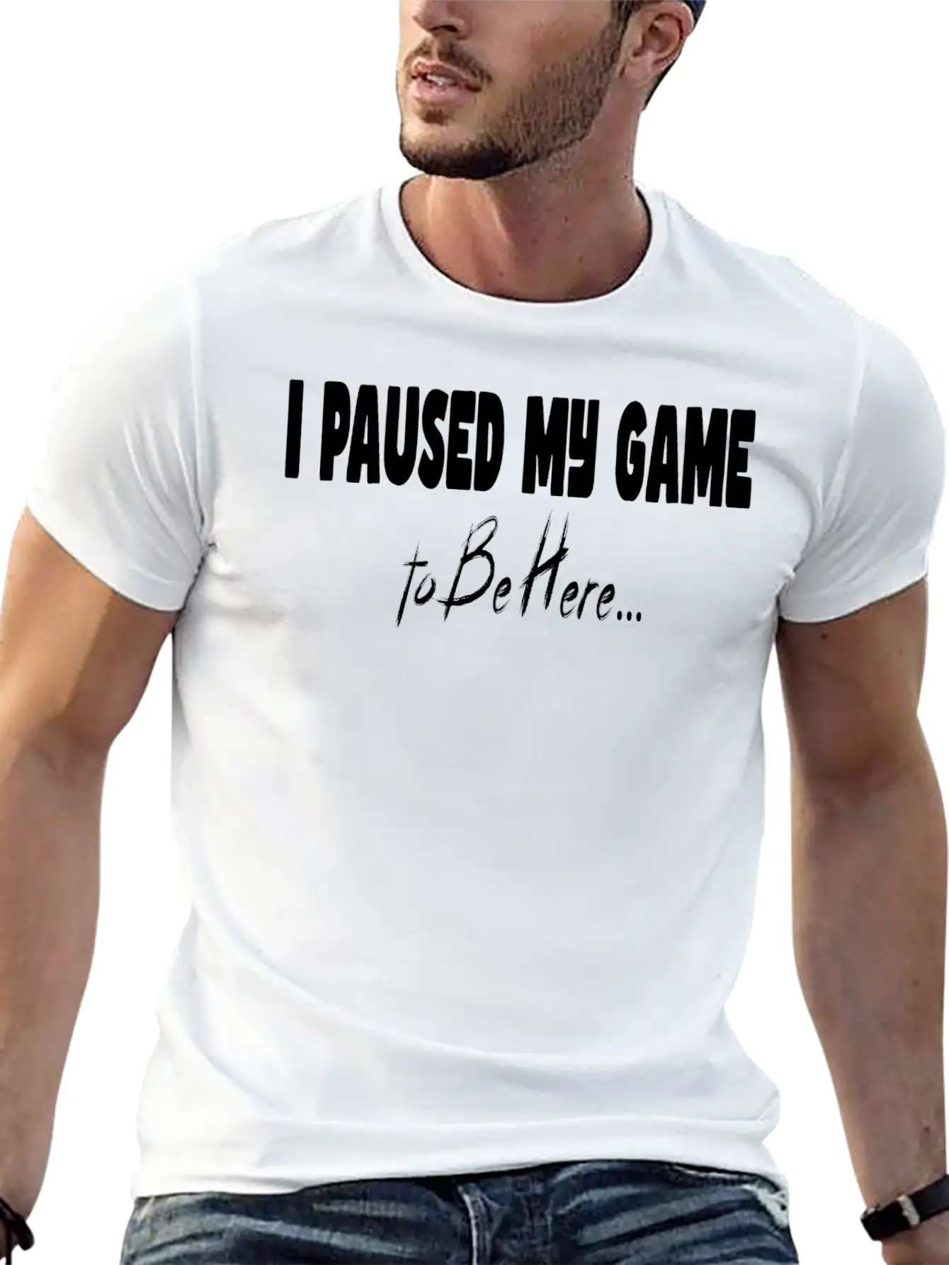 T-shirt De Jeu Avec Inscription ? I Paused My Game Basic Graphic T-Shirt ¨C Daily Comfort In Soft Cotton