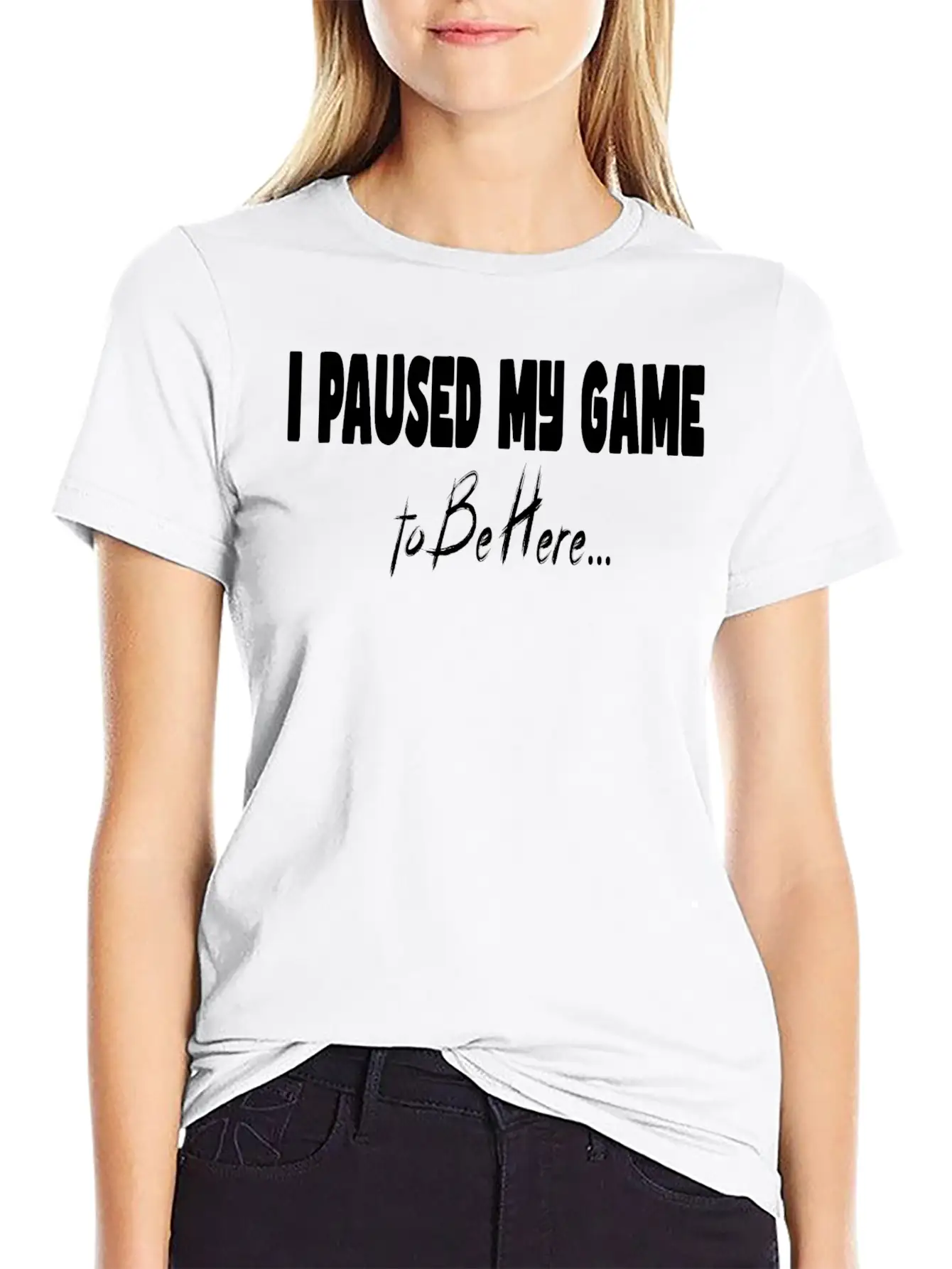 T-shirt De Jeu Avec Inscription ? I Paused My Game Basic Graphic T-Shirt ¨C Daily Comfort In Soft Cotton