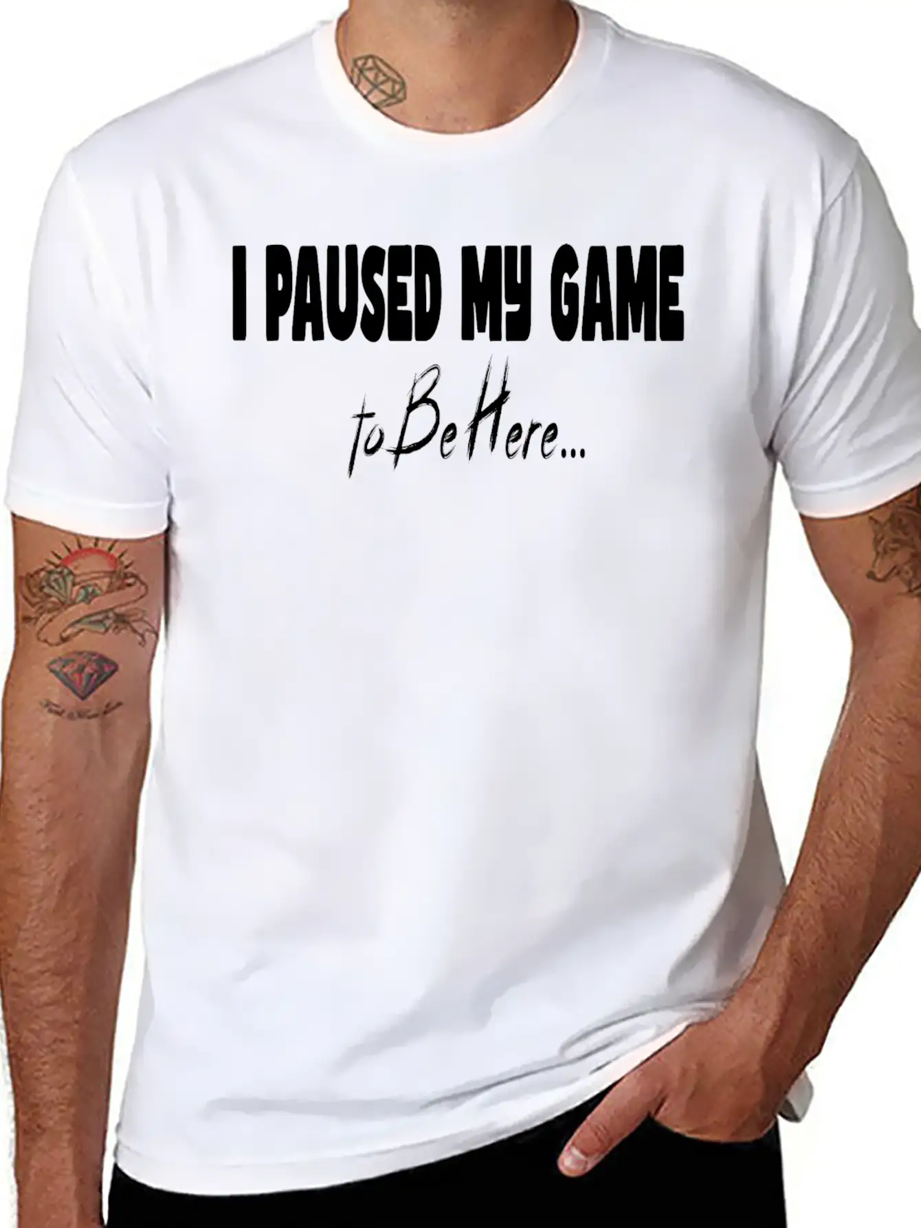 T-shirt De Jeu Avec Inscription ? I Paused My Game Basic Graphic T-Shirt ¨C Daily Comfort In Soft Cotton