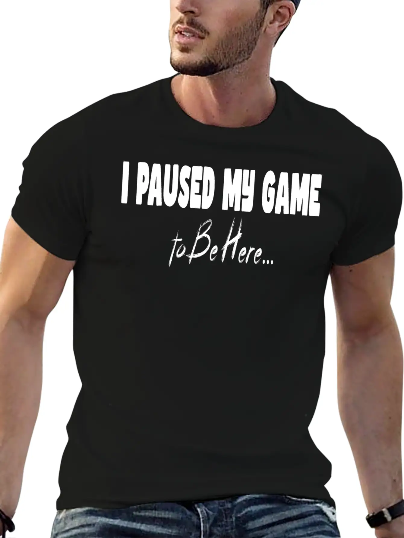 T-shirt De Jeu Avec Inscription ? I Paused My Game Basic Graphic T-Shirt ¨C Daily Comfort In Soft Cotton