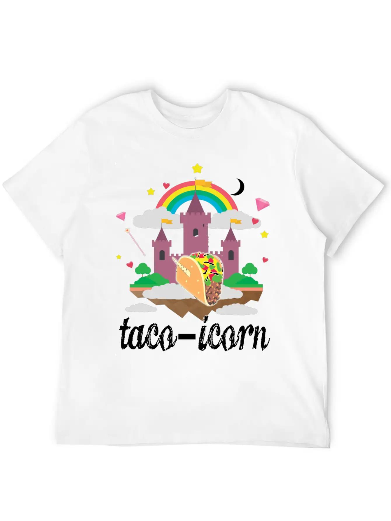 Taco Unicorn Horn In Magical Sky Castle Original Unisex Casual T-Shirt ¨C Clean Design For Daily Comfort