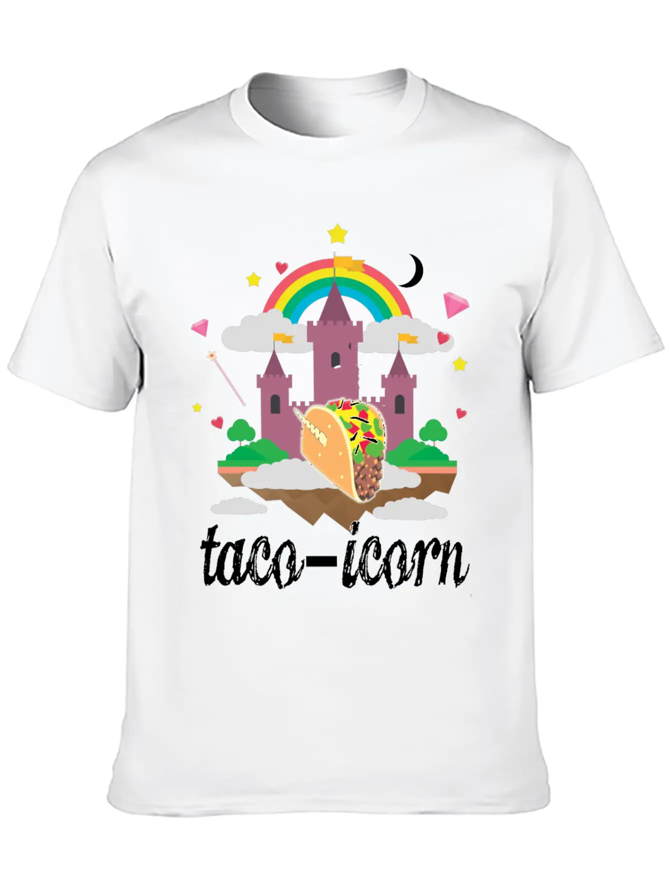 Taco Unicorn Horn In Magical Sky Castle Original Unisex Casual T-Shirt ¨C Clean Design For Daily Comfort