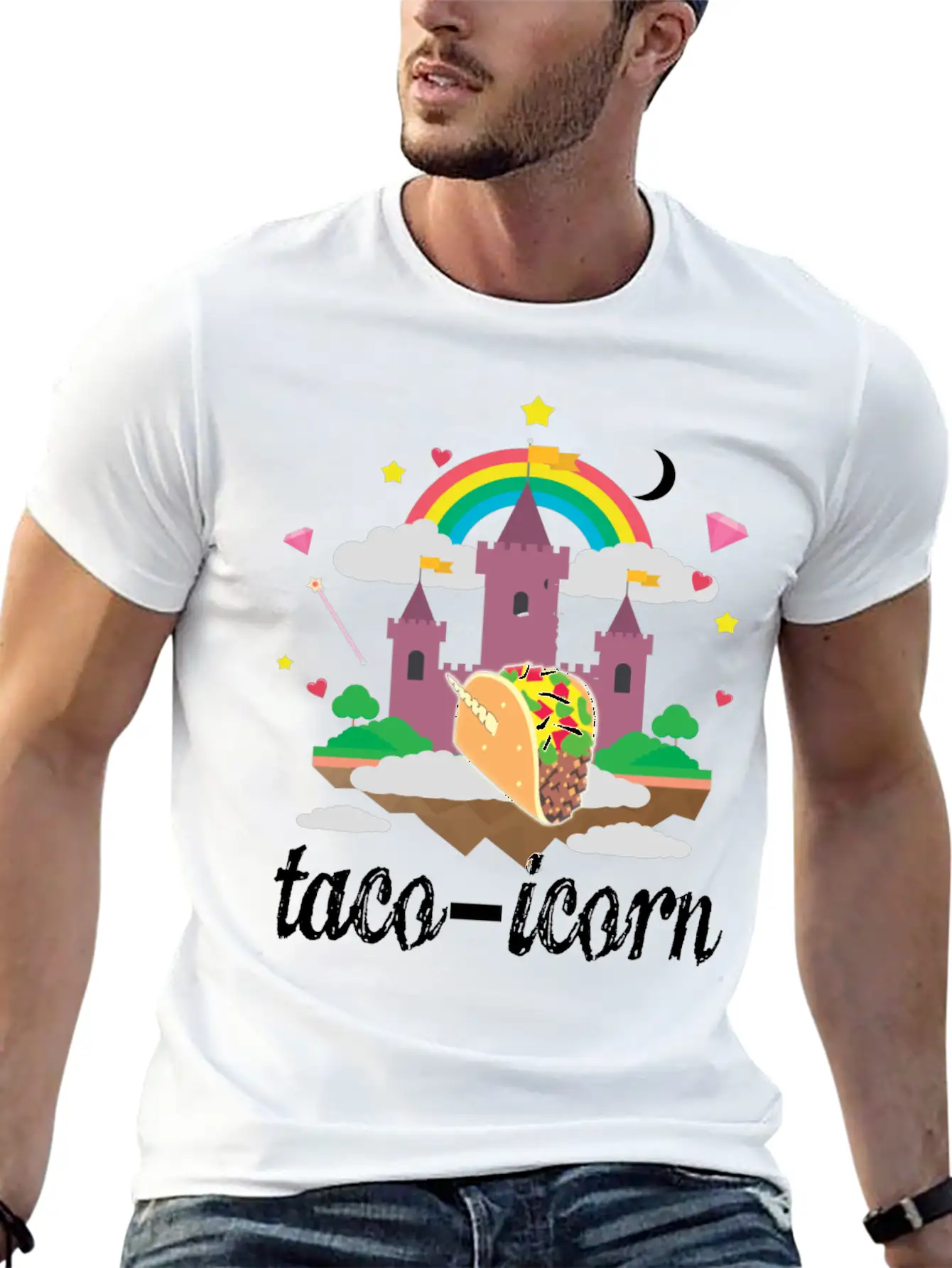 Taco Unicorn Horn In Magical Sky Castle Original Unisex Casual T-Shirt ¨C Clean Design For Daily Comfort