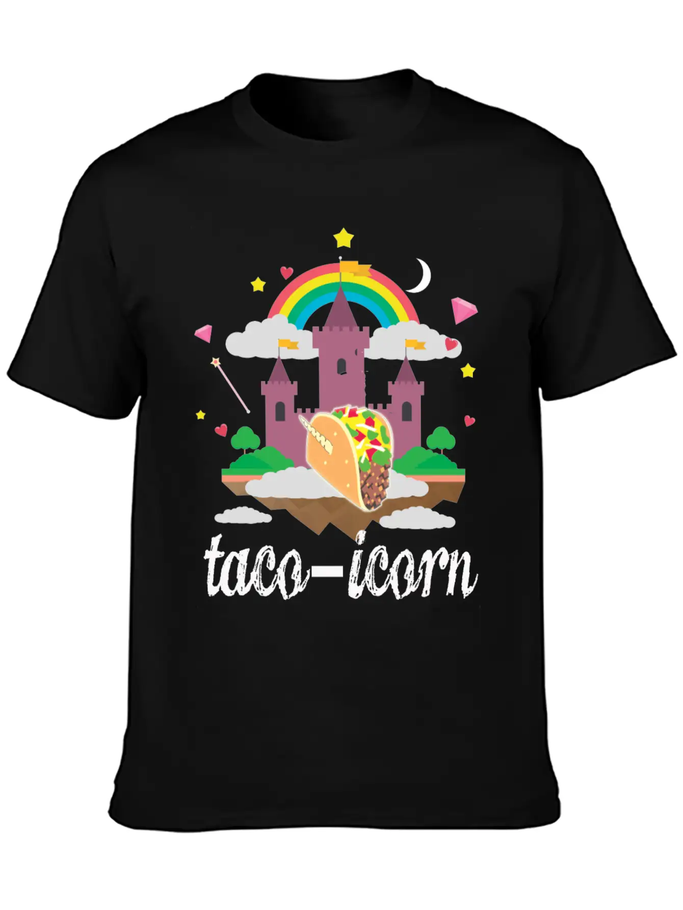 Taco Unicorn Horn In Magical Sky Castle Original Unisex Casual T-Shirt ¨C Clean Design For Daily Comfort