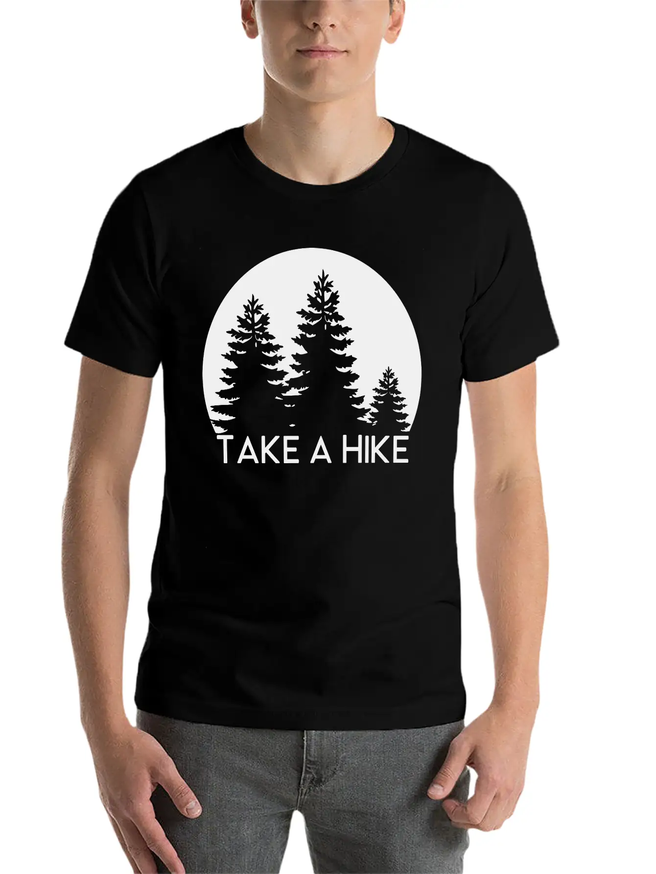 Take A Hike, Nature, Adventure, Explore, Hiking Basic Graphic T-Shirt ¨C Daily Comfort In Soft Cotton