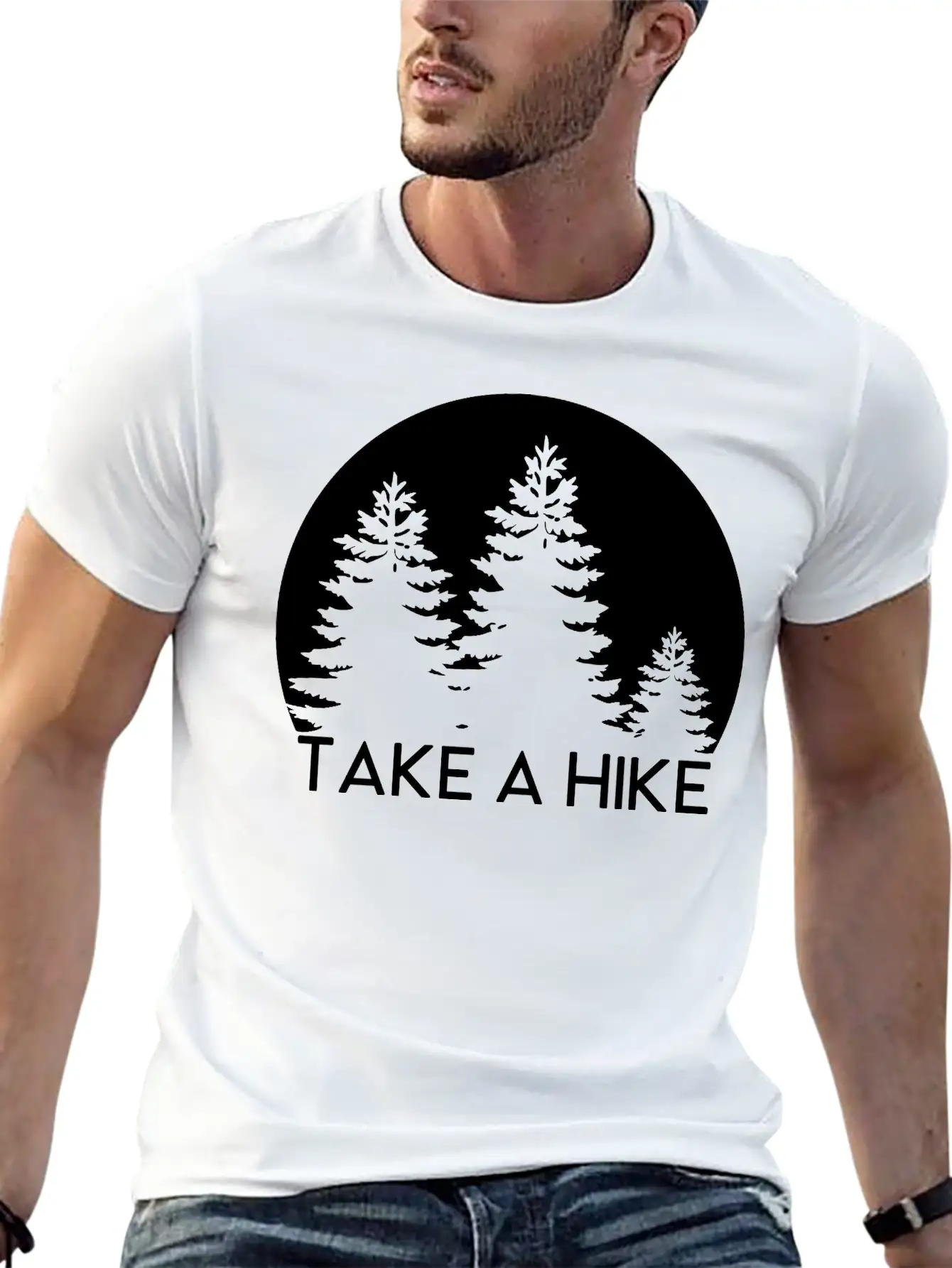 Take A Hike, Nature, Adventure, Explore, Hiking Basic Graphic T-Shirt ¨C Daily Comfort In Soft Cotton