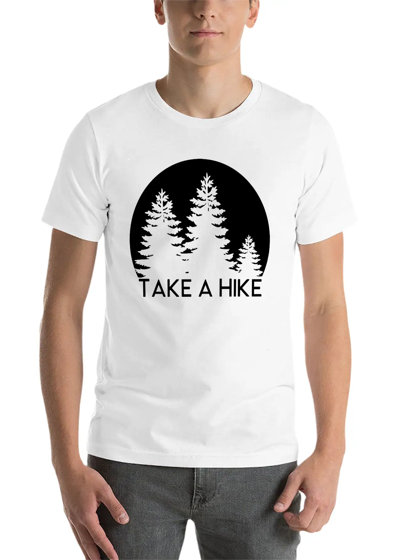 Take A Hike, Nature, Adventure, Explore, Hiking Basic Graphic T-Shirt ¨C Daily Comfort In Soft Cotton
