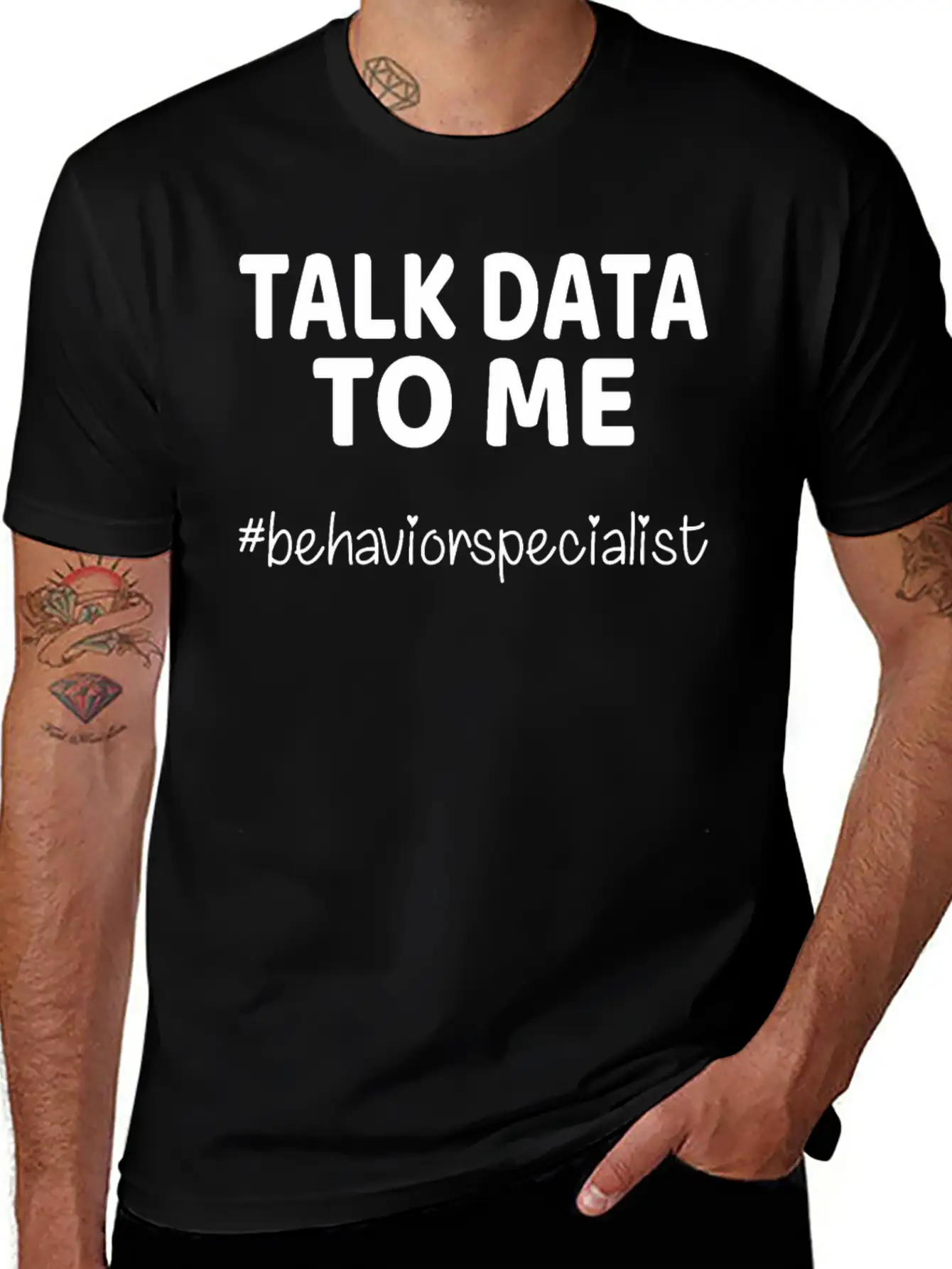 Talk Data To Me Behavior Specialist Teacher Essential Cotton Tee For Daily Outfits ¨C Unisex Style