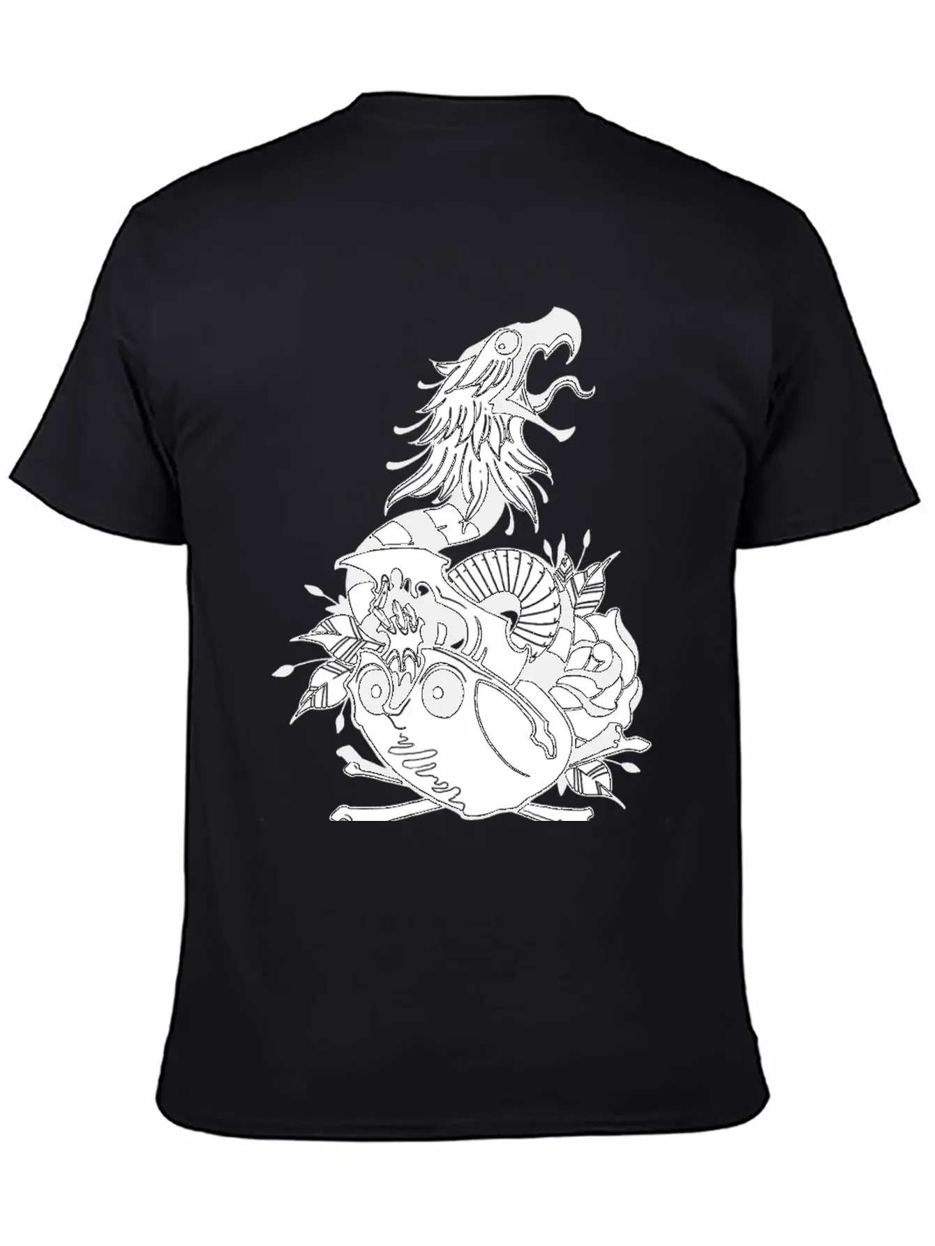 Tattoo Skull Snake Rose Eagle Mashup Essential Cotton Tee For Daily Outfits ¨C Unisex Style