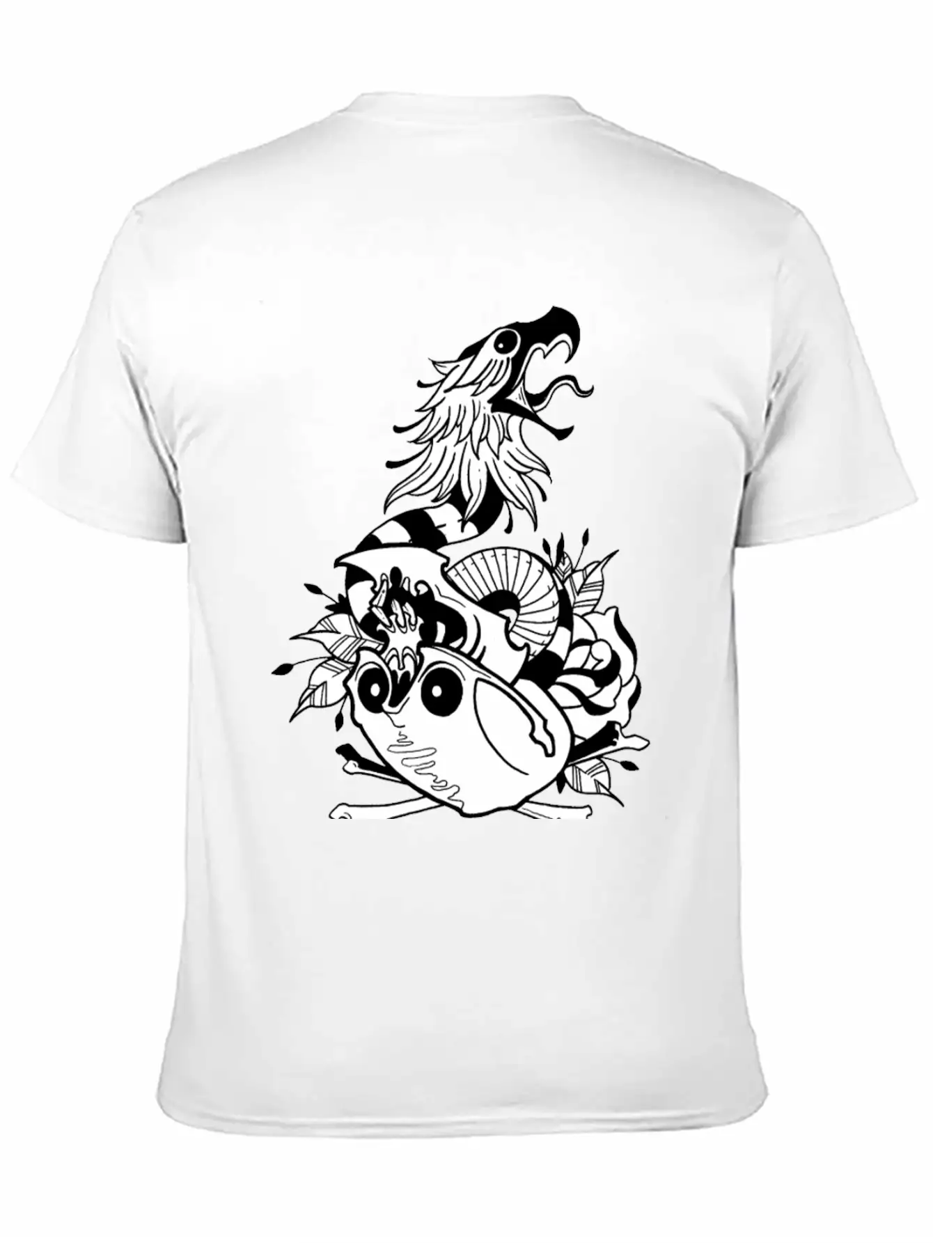 Tattoo Skull Snake Rose Eagle Mashup Essential Cotton Tee For Daily Outfits ¨C Unisex Style