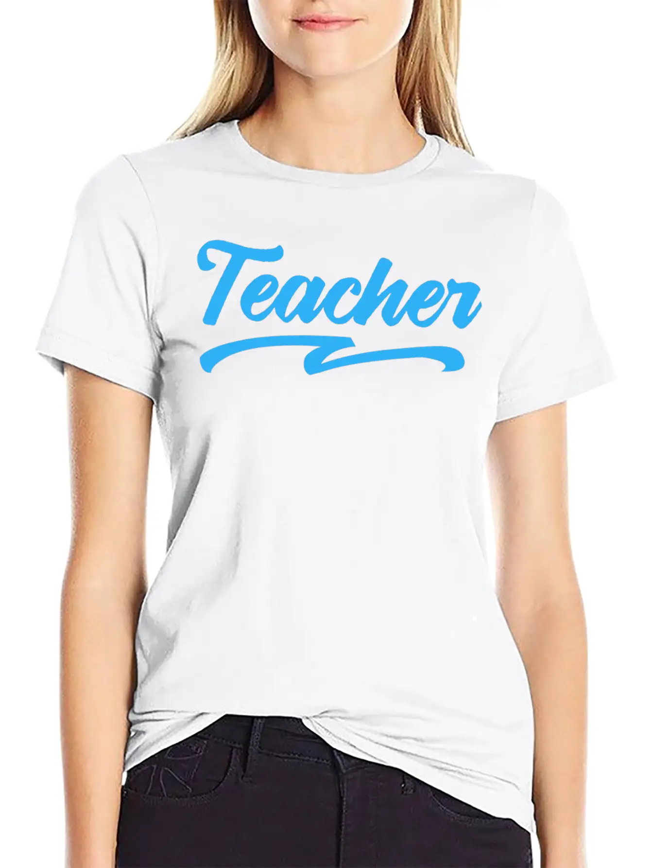 Teacher Typography Text Unisex Casual T-Shirt ¨C Clean Design For Daily Comfort