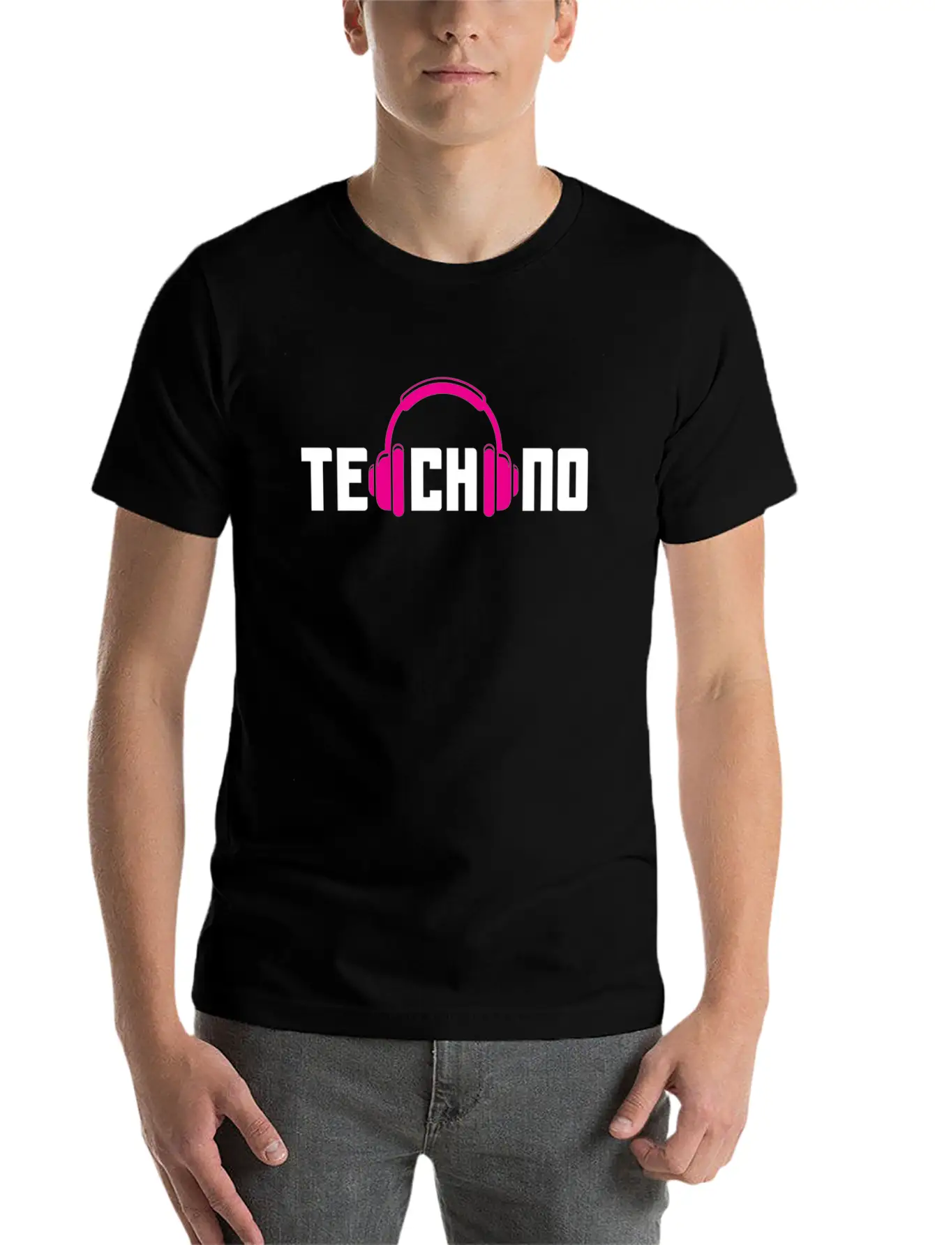 Techno Lover Headphones Vibe Design Basic Graphic T-Shirt ¨C Daily Comfort In Soft Cotton