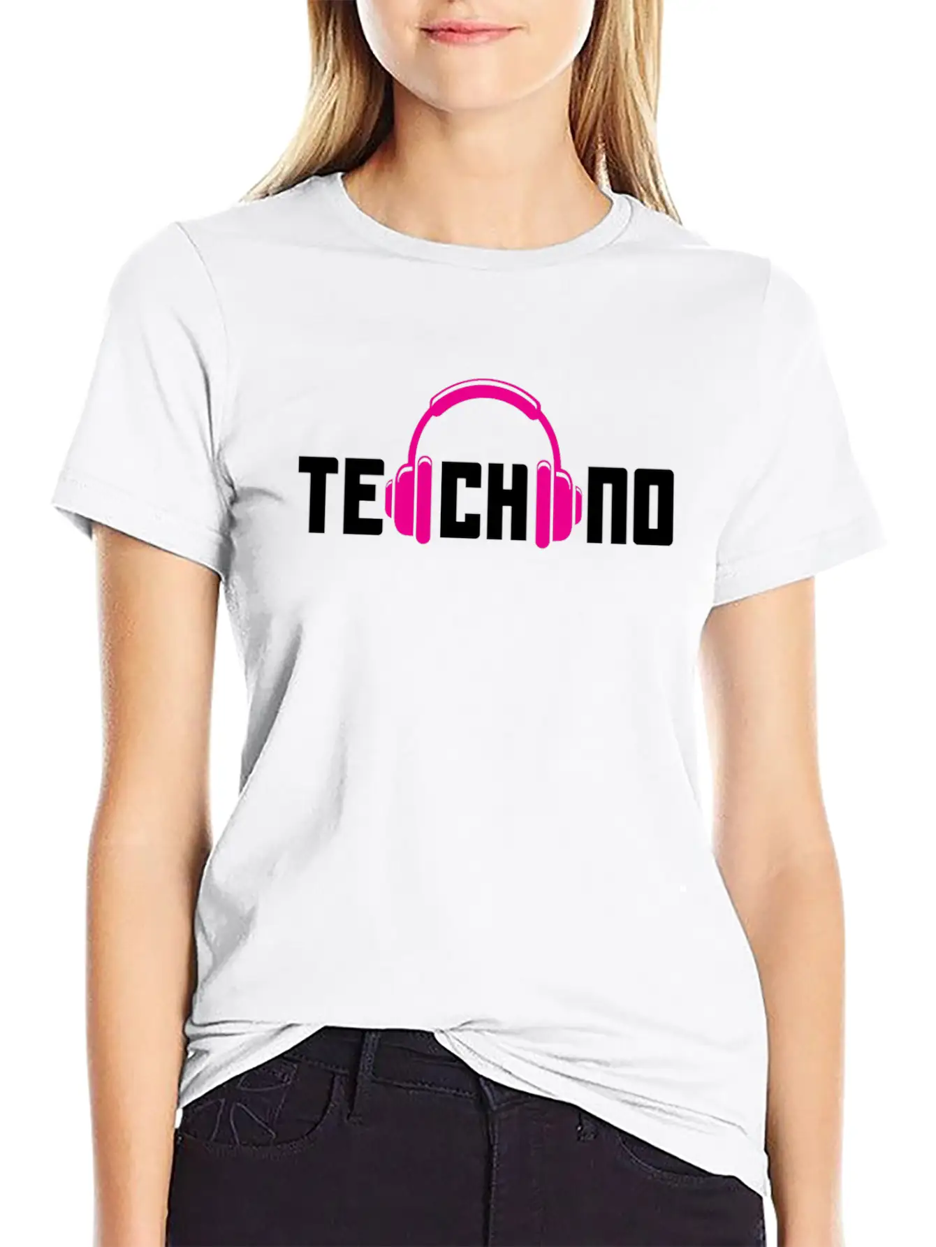 Techno Lover Headphones Vibe Design Basic Graphic T-Shirt ¨C Daily Comfort In Soft Cotton