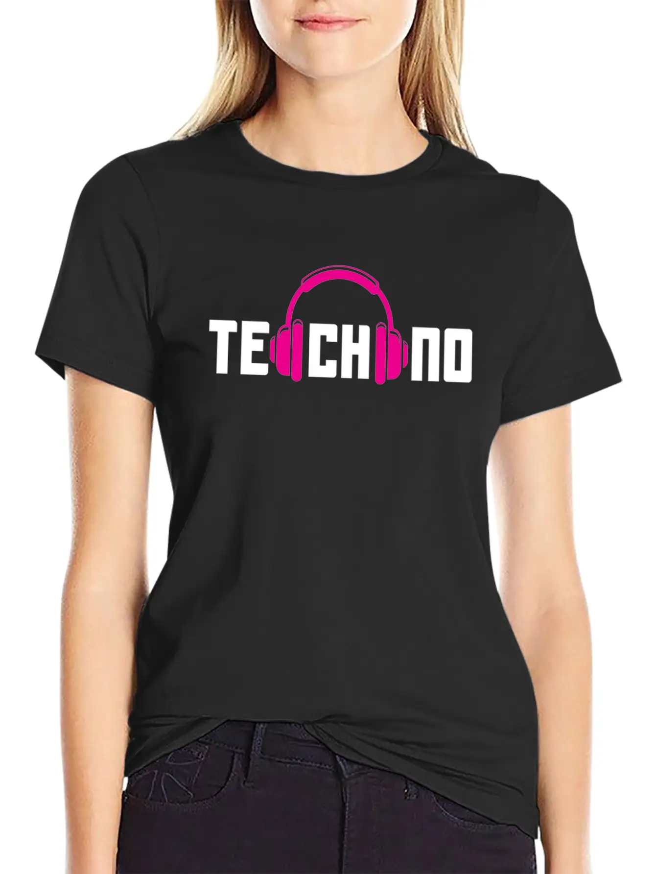 Techno Lover Headphones Vibe Design Basic Graphic T-Shirt ¨C Daily Comfort In Soft Cotton
