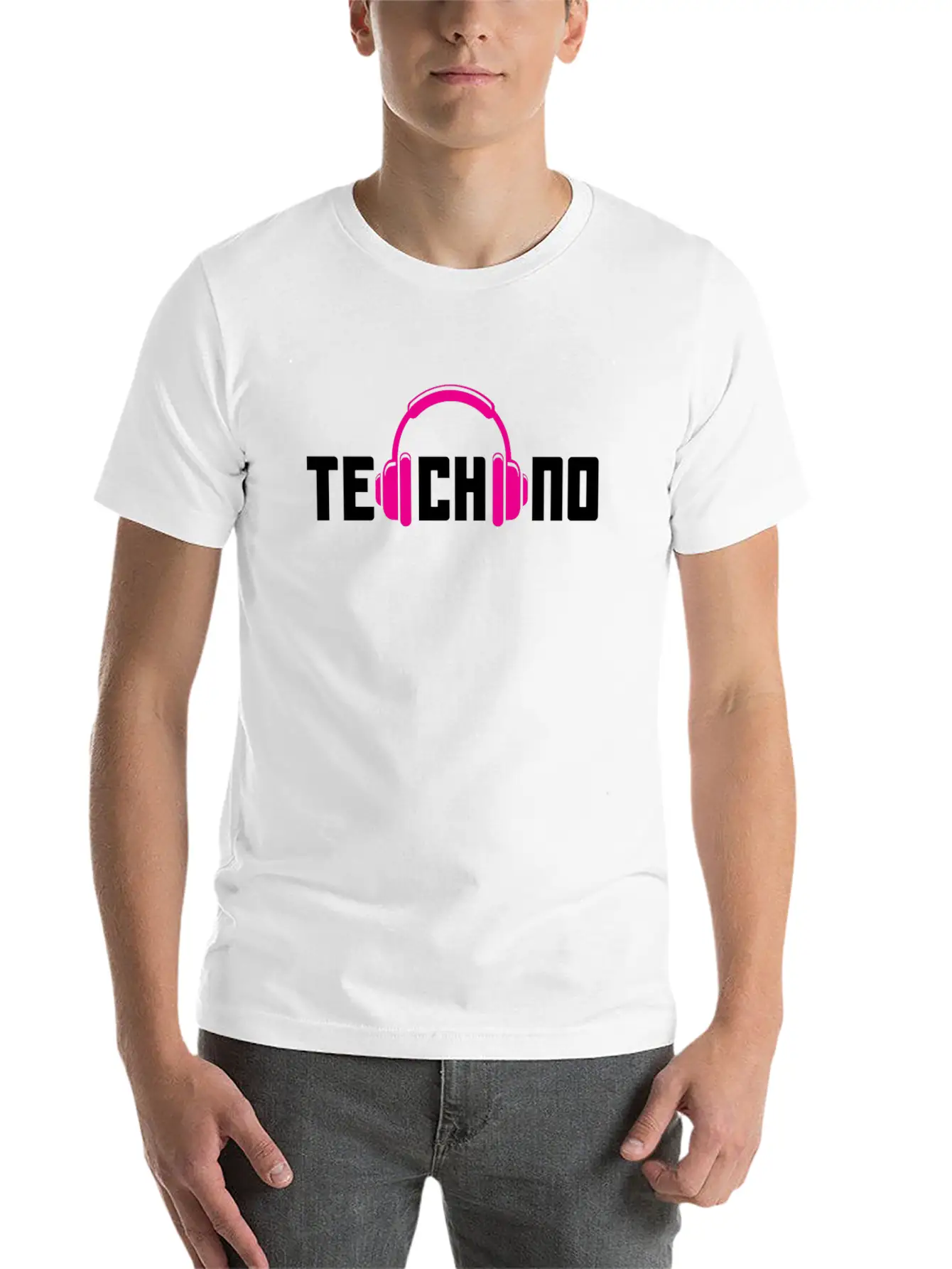 Techno Lover Headphones Vibe Design Basic Graphic T-Shirt ¨C Daily Comfort In Soft Cotton