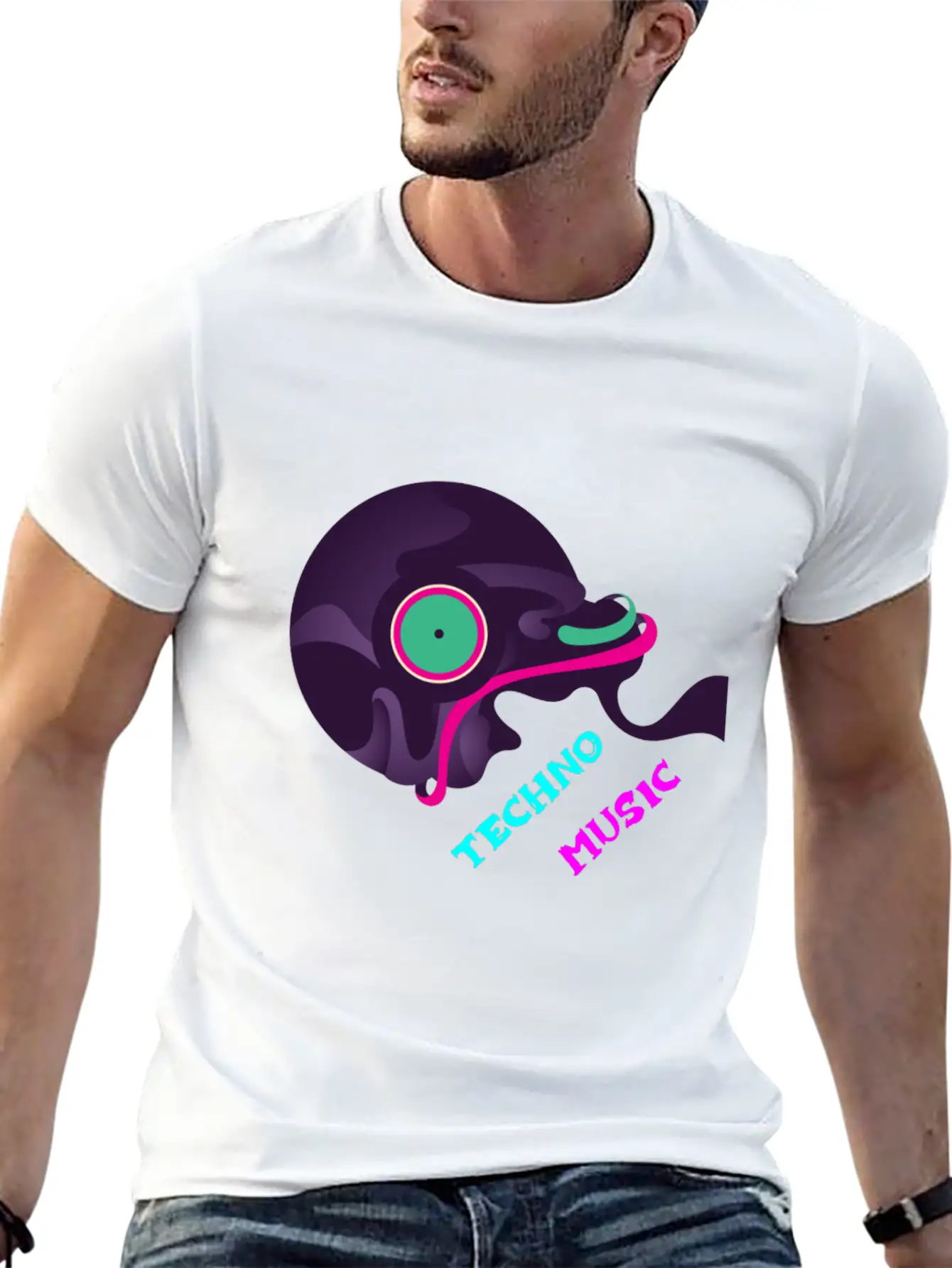Techno Music - Drum & Bass Essential Cotton Tee For Daily Outfits ¨C Unisex Style