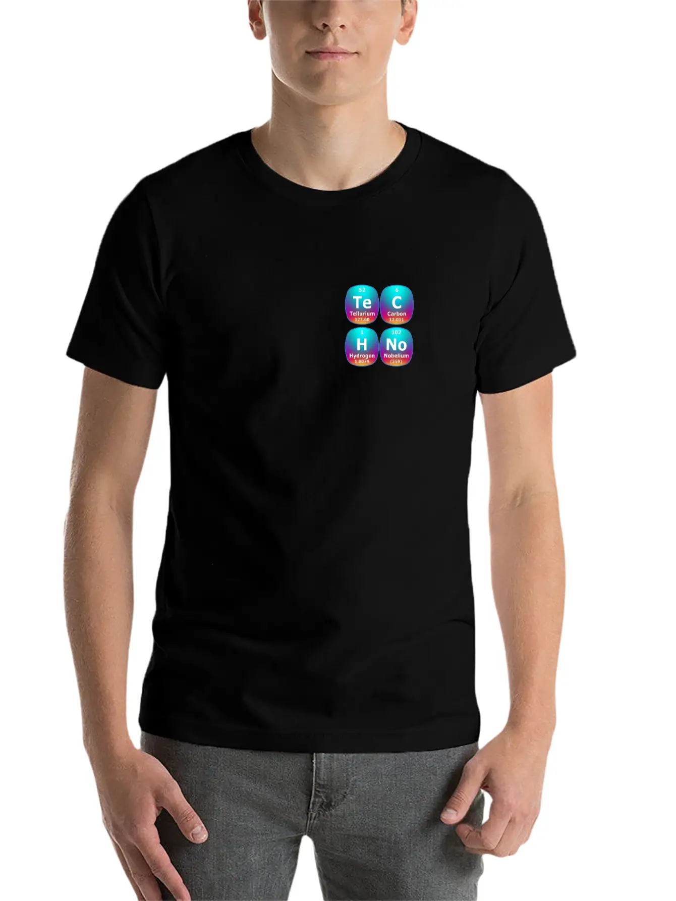 Techno Periodic Table ¨C Perfect Rave & Festival Basic Graphic T-Shirt ¨C Daily Comfort In Soft Cotton