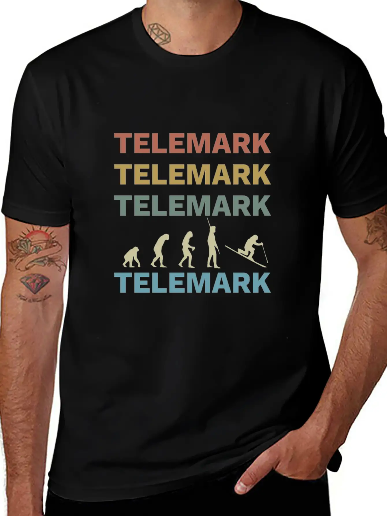 Telemark Uphill Skiing Free Heel Ski Evolution Soft Cotton Short Sleeve Tee ¨C Unisex Wardrobe Staple
