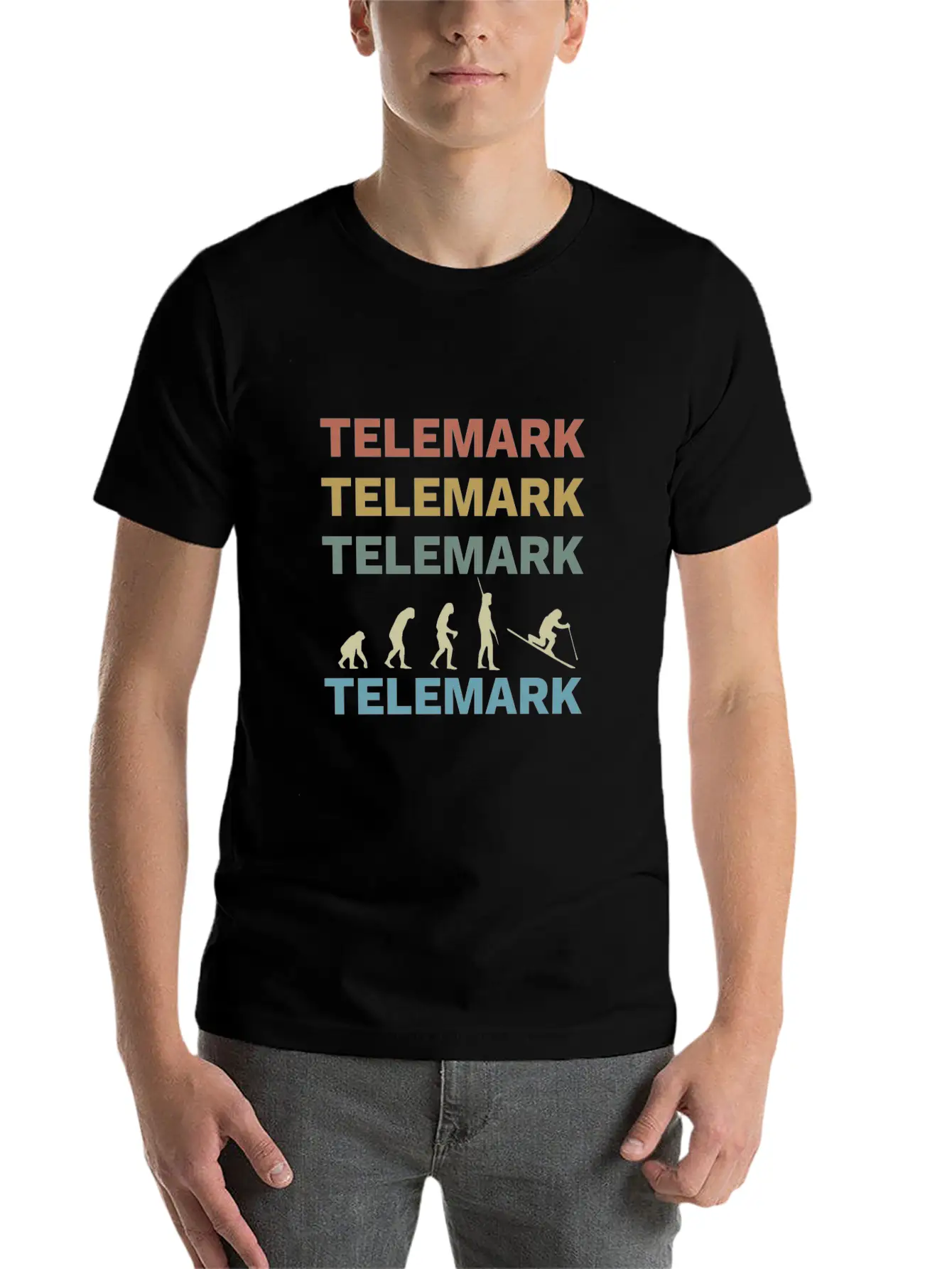 Telemark Uphill Skiing Free Heel Ski Evolution Soft Cotton Short Sleeve Tee ¨C Unisex Wardrobe Staple