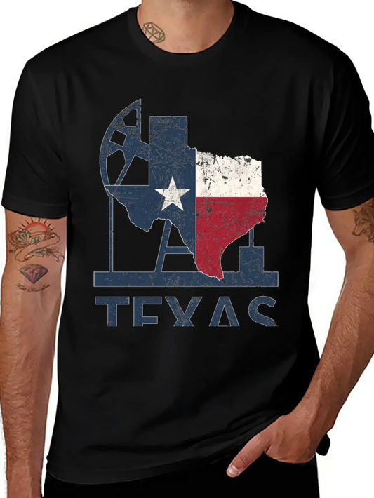 Texas Map USA Oil Essential Cotton Tee For Daily Outfits ¨C Unisex Style