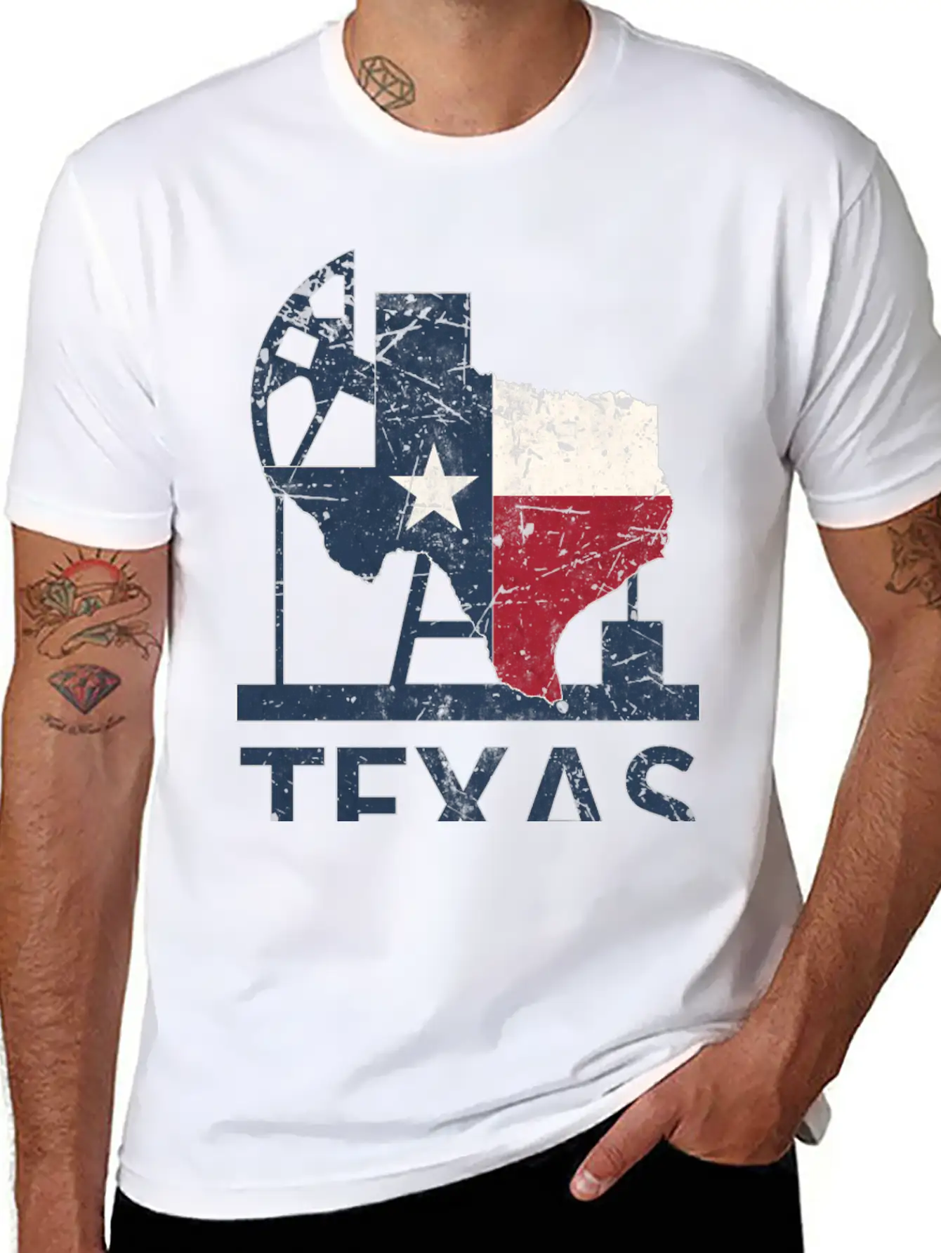 Texas Map USA Oil Essential Cotton Tee For Daily Outfits ¨C Unisex Style