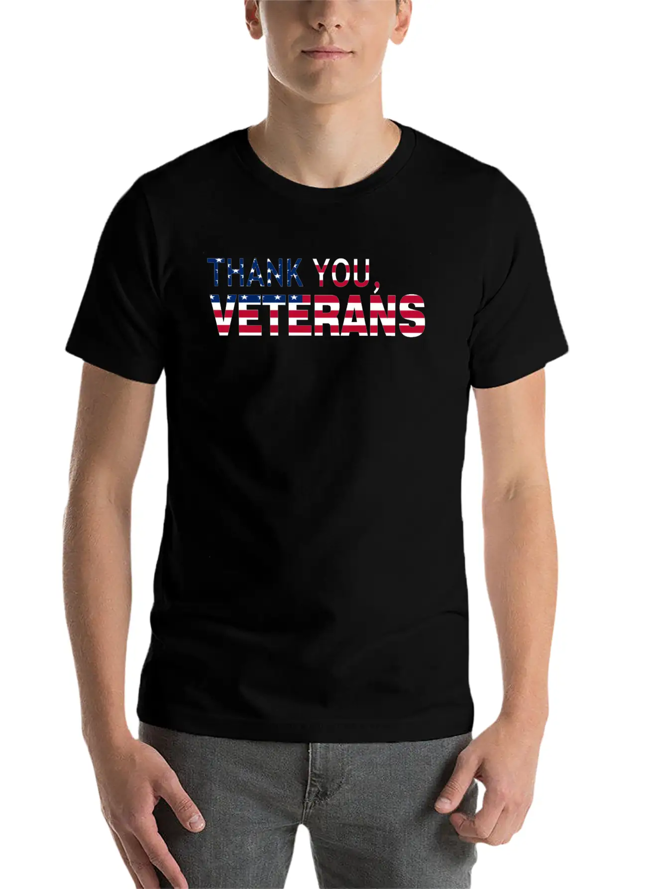 Thank You Veterans USA Flag Soft Cotton Short Sleeve Tee ¨C Unisex Wardrobe Staple