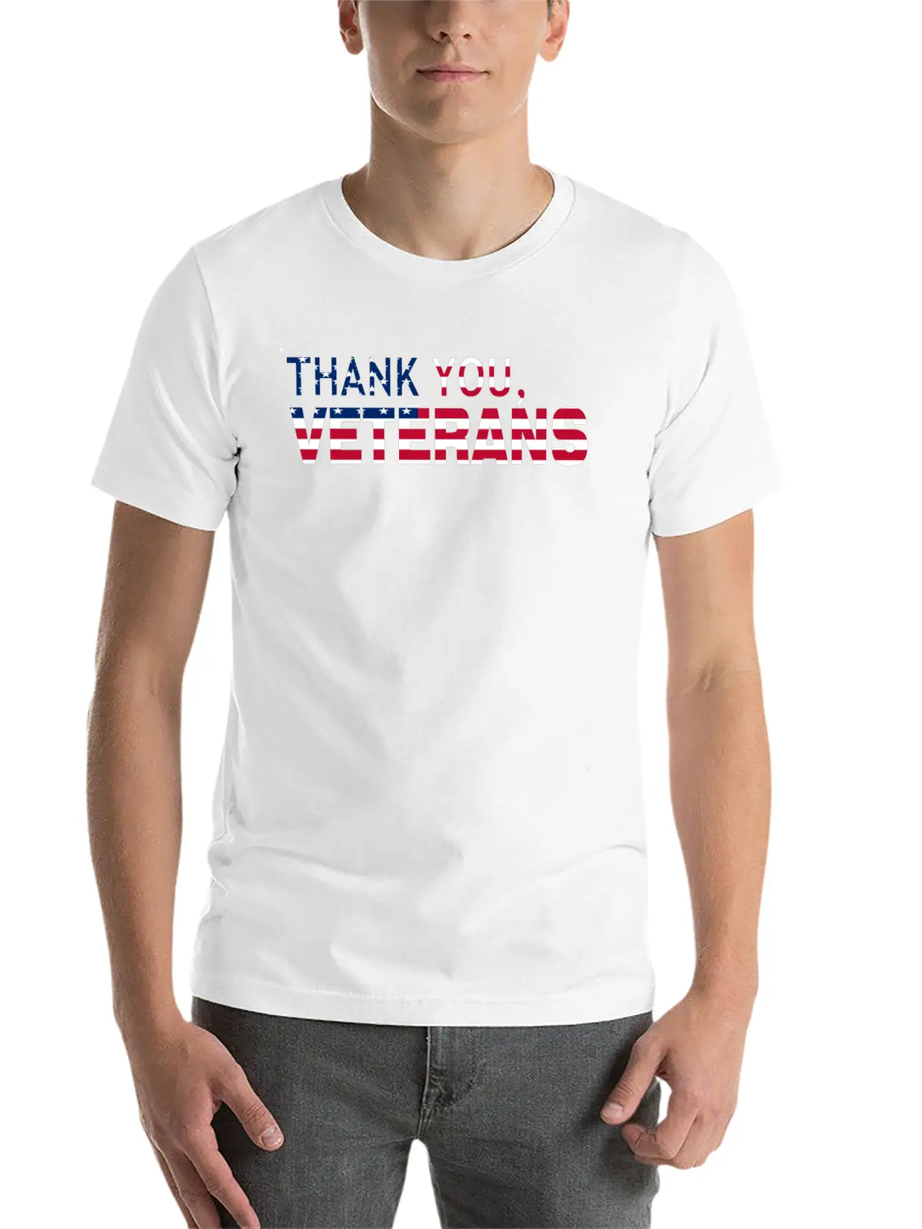 Thank You Veterans USA Flag Soft Cotton Short Sleeve Tee ¨C Unisex Wardrobe Staple