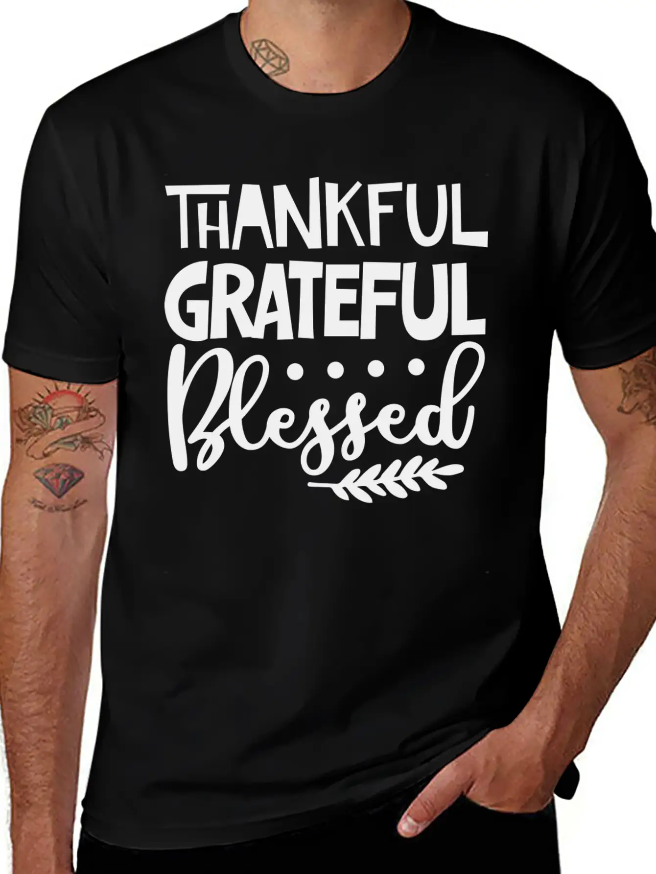 Thankful Grateful Blessed Unisex Casual T-Shirt ¨C Clean Design For Daily Comfort