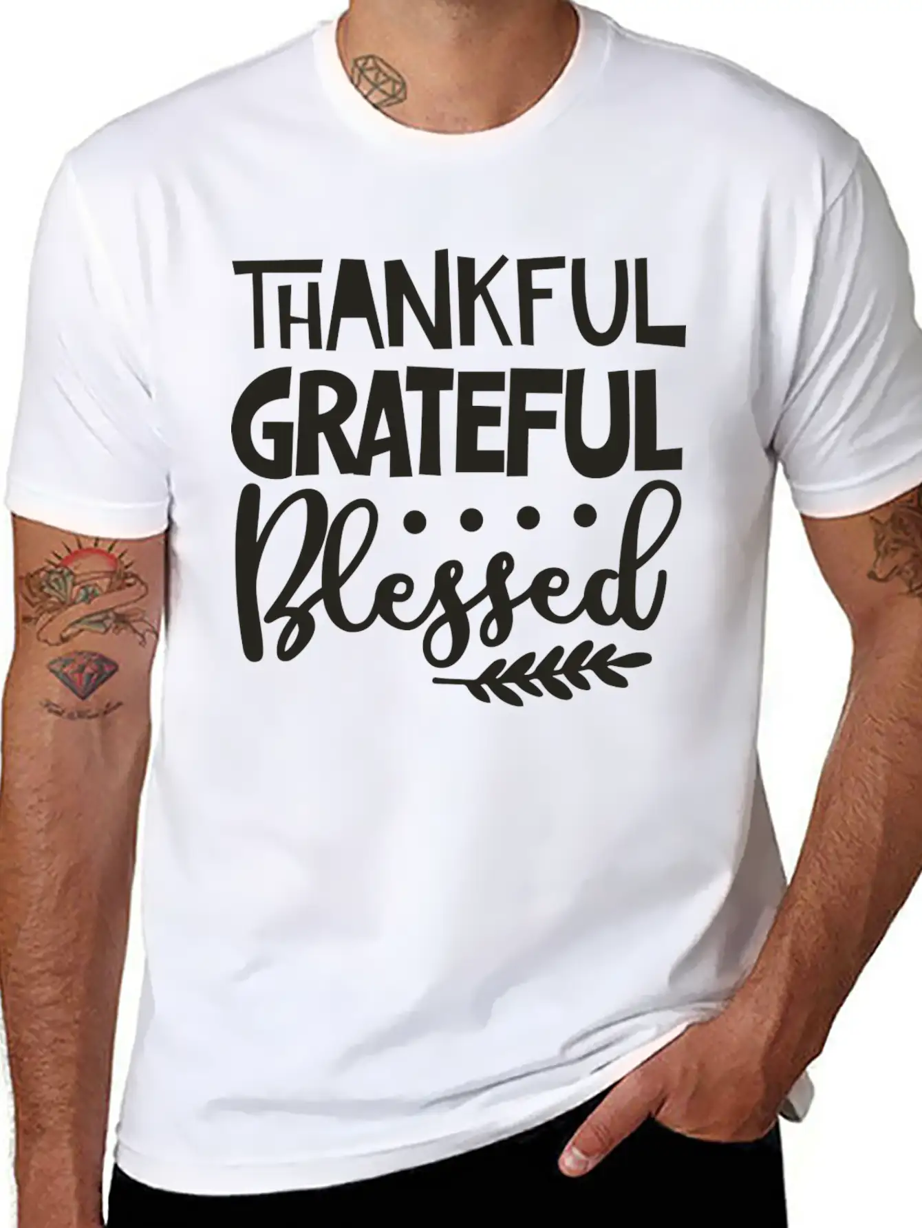 Thankful Grateful Blessed Unisex Casual T-Shirt ¨C Clean Design For Daily Comfort
