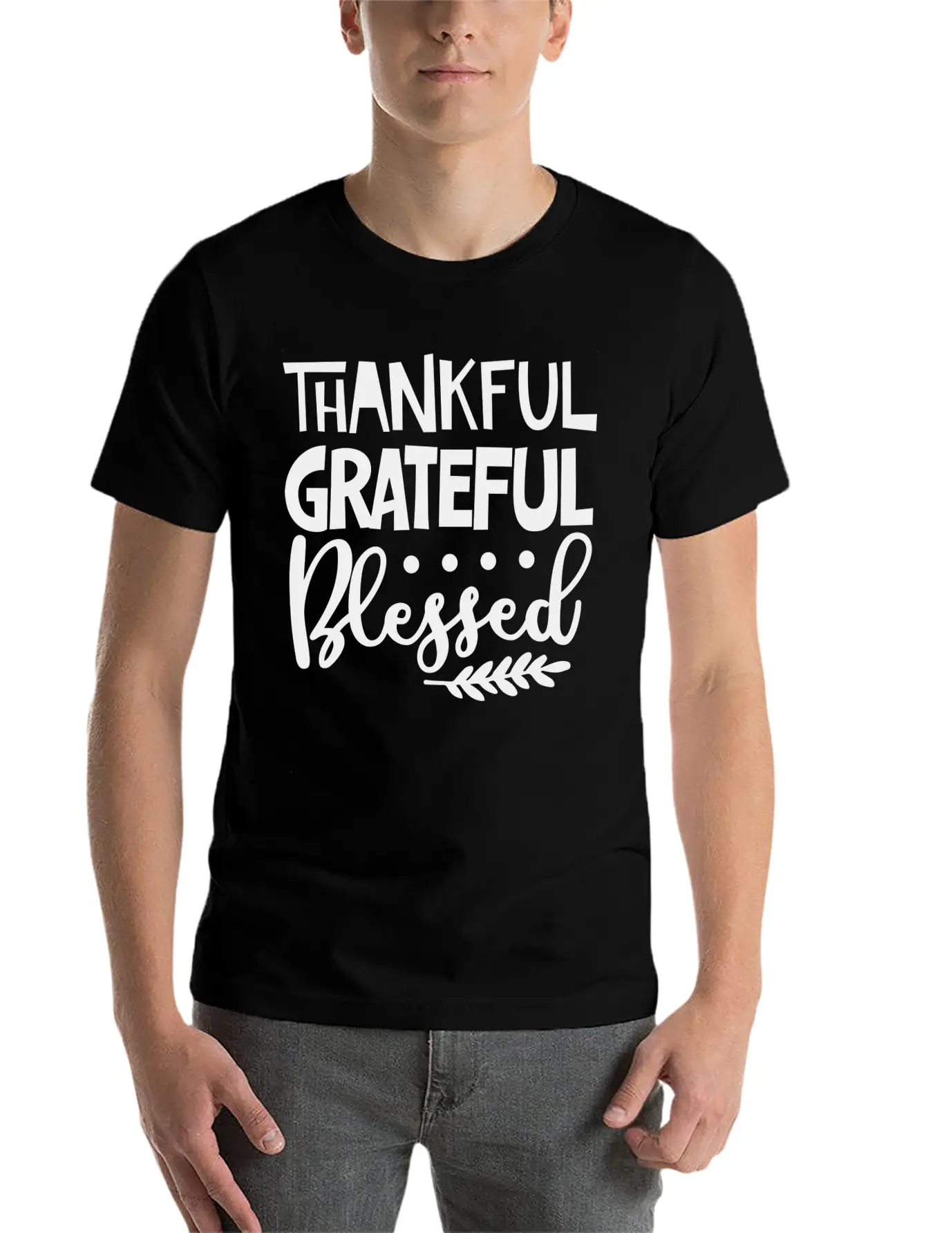 Thankful Grateful Blessed Unisex Casual T-Shirt ¨C Clean Design For Daily Comfort