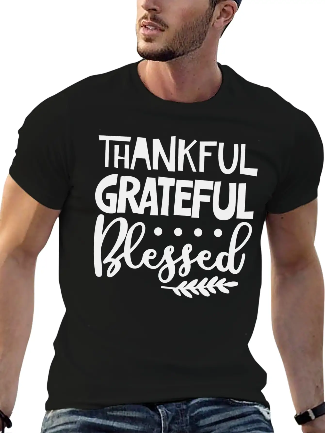 Thankful Grateful Blessed Unisex Casual T-Shirt ¨C Clean Design For Daily Comfort