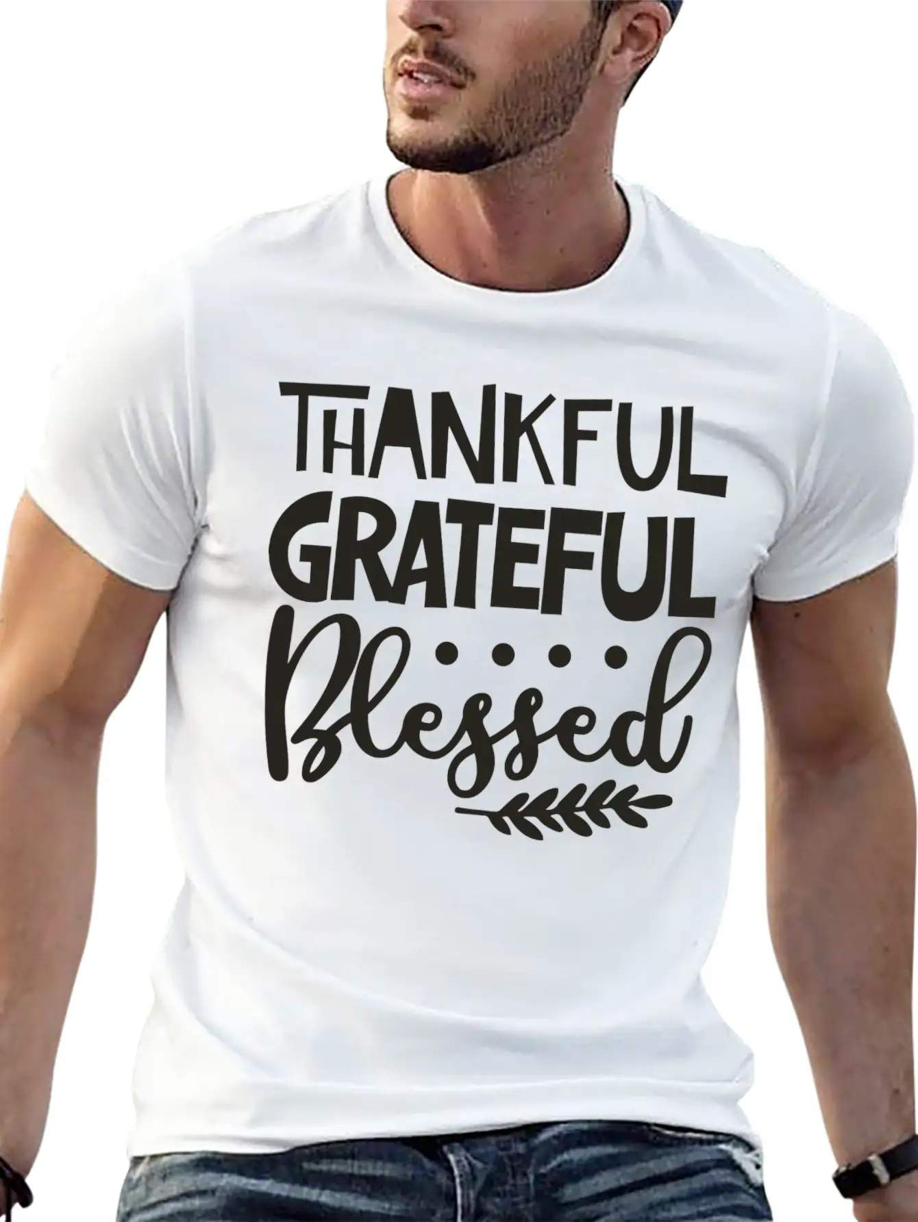 Thankful Grateful Blessed Unisex Casual T-Shirt ¨C Clean Design For Daily Comfort
