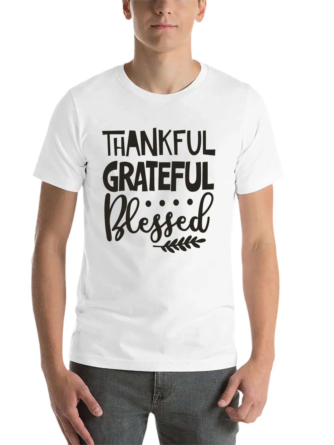 Thankful Grateful Blessed Unisex Casual T-Shirt ¨C Clean Design For Daily Comfort