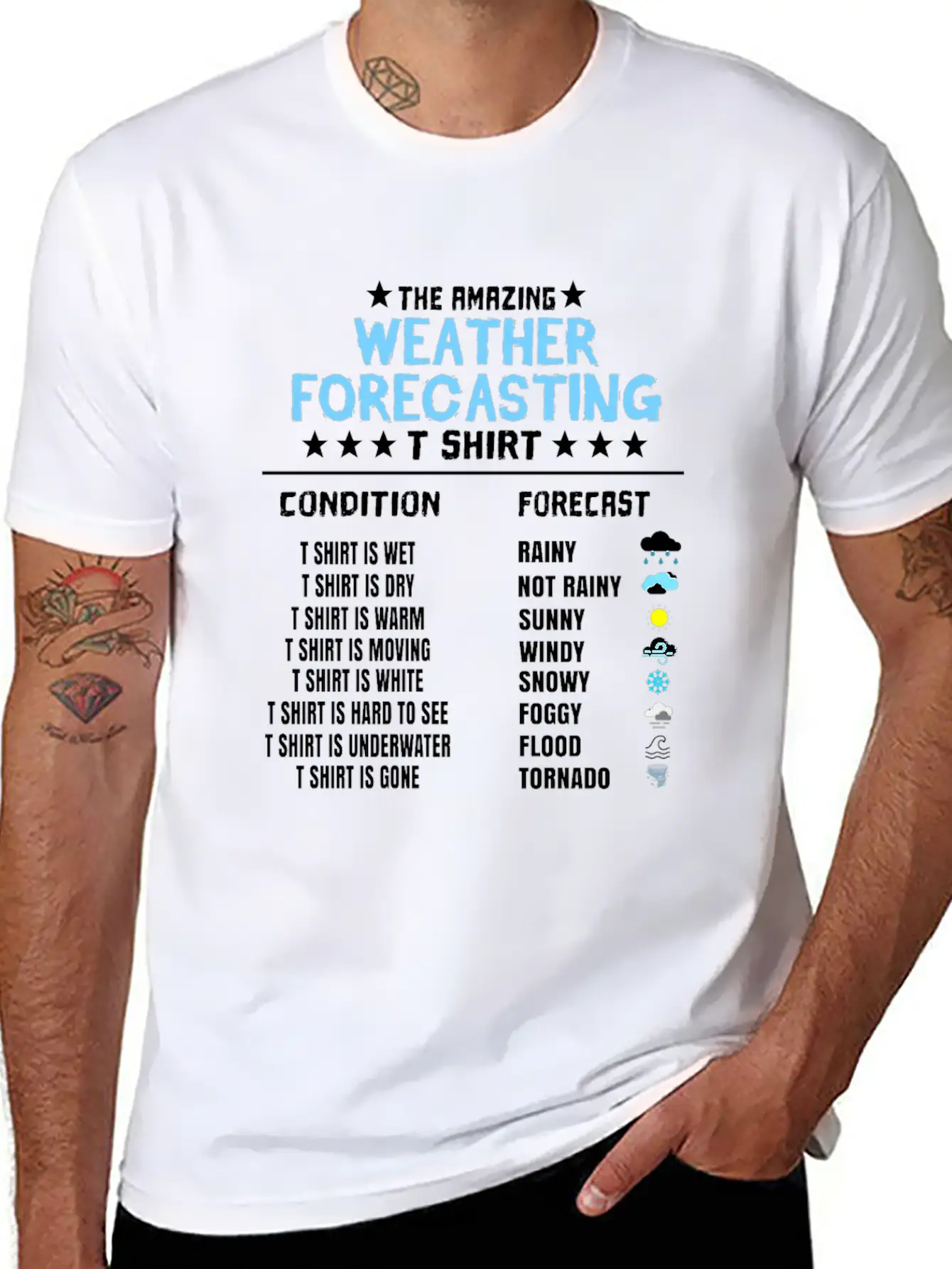 The Amazing Weather Forecasting T Shirt Basic Graphic T-Shirt ¨C Daily Comfort In Soft Cotton