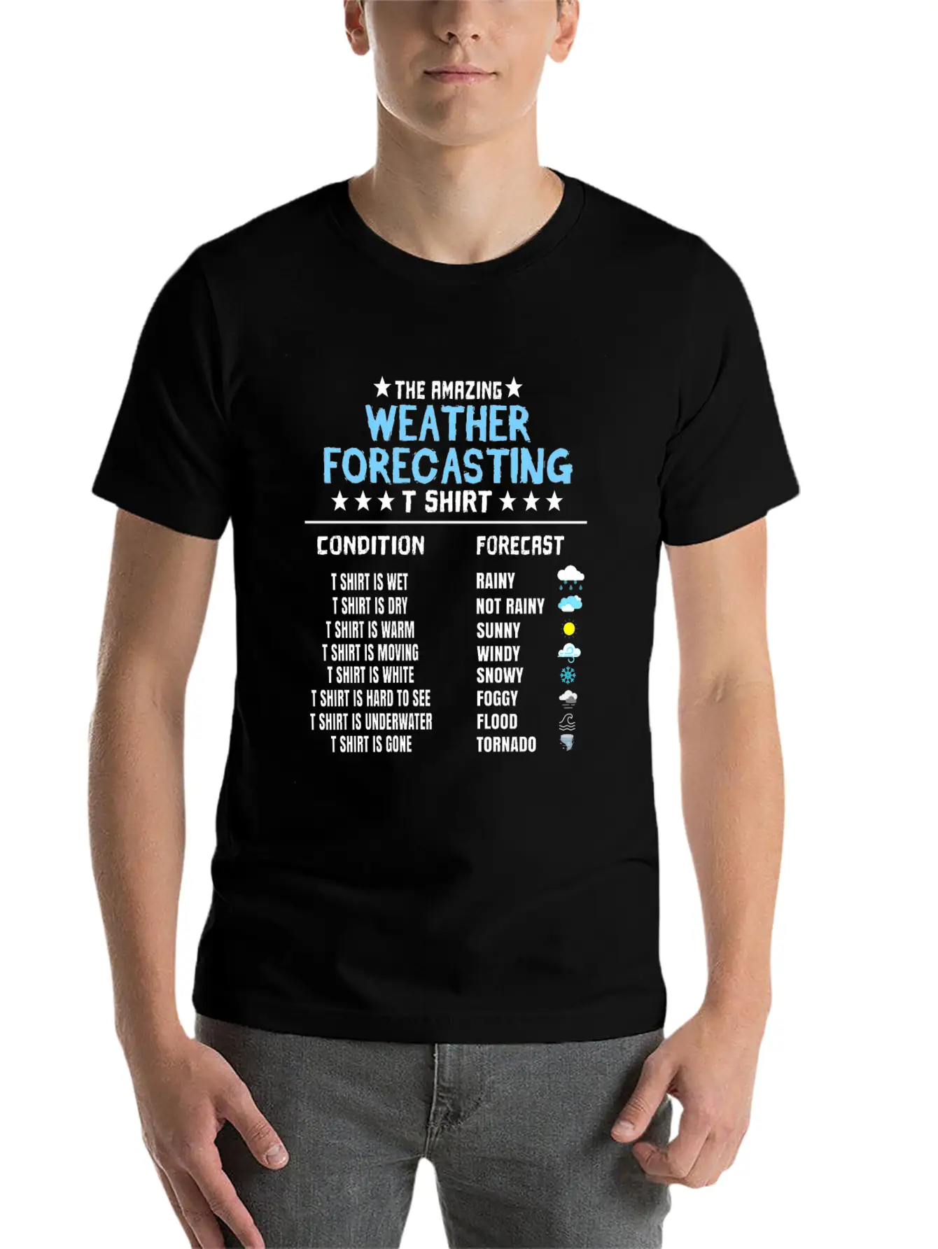 The Amazing Weather Forecasting T Shirt Basic Graphic T-Shirt ¨C Daily Comfort In Soft Cotton