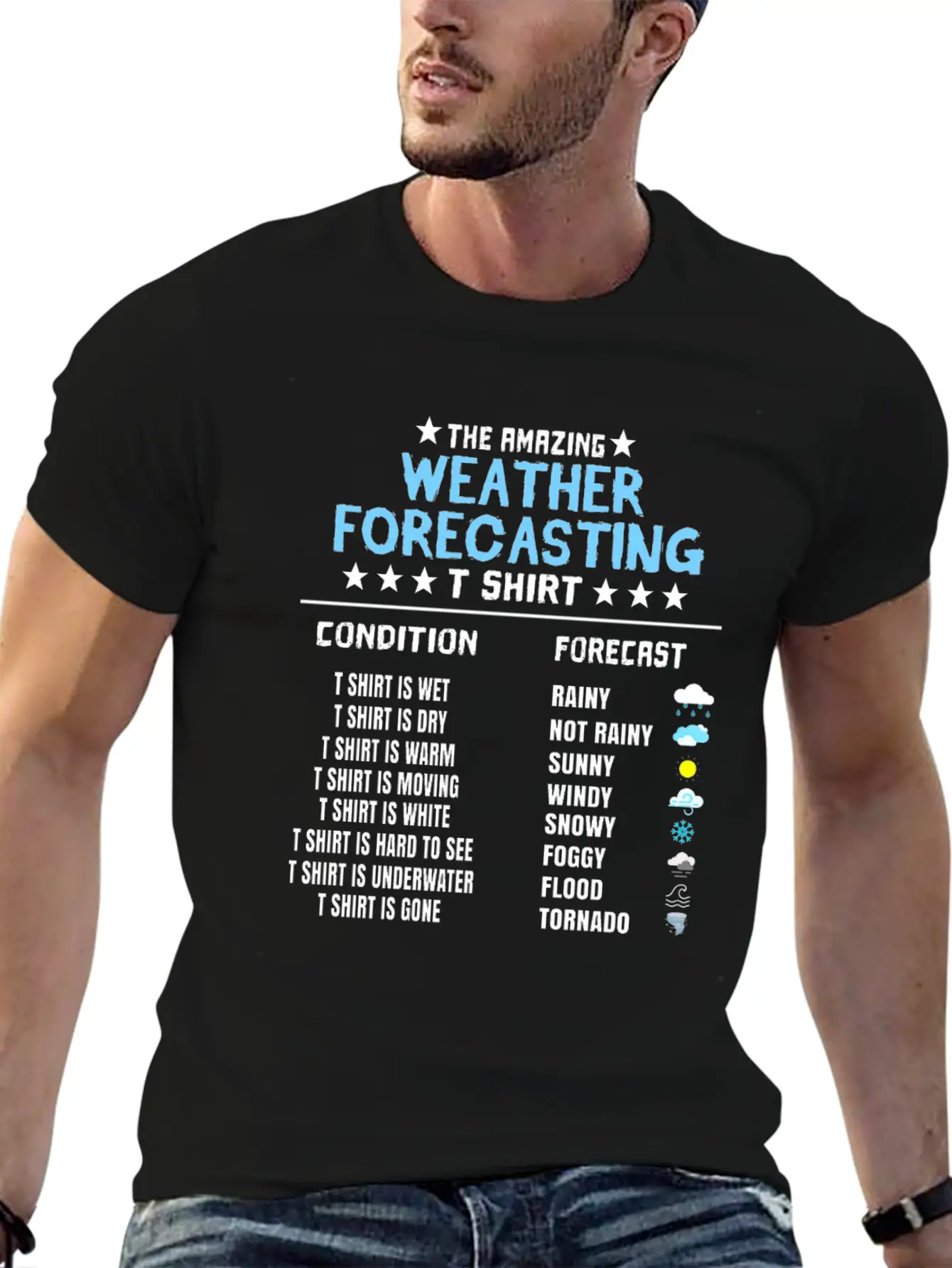 The Amazing Weather Forecasting T Shirt Basic Graphic T-Shirt ¨C Daily Comfort In Soft Cotton