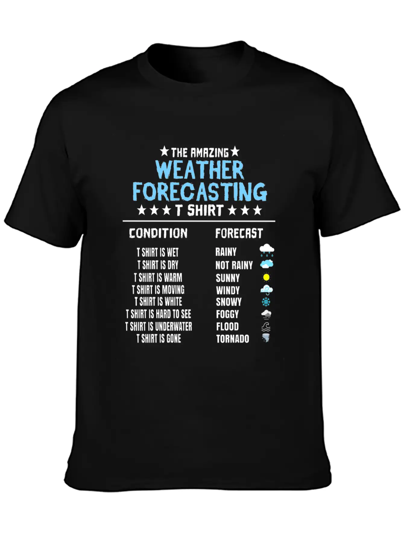 The Amazing Weather Forecasting T Shirt Basic Graphic T-Shirt ¨C Daily Comfort In Soft Cotton